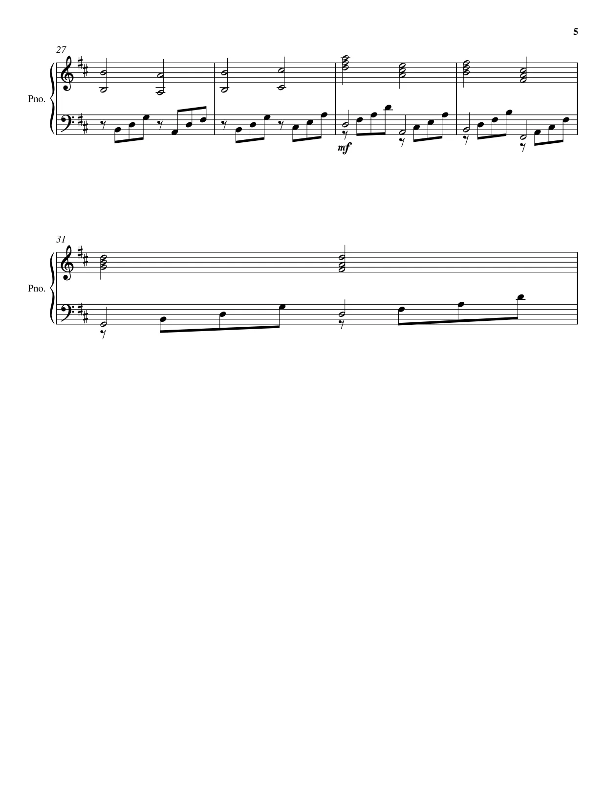 Sheet music page 5 Canon in D - Advanced Version