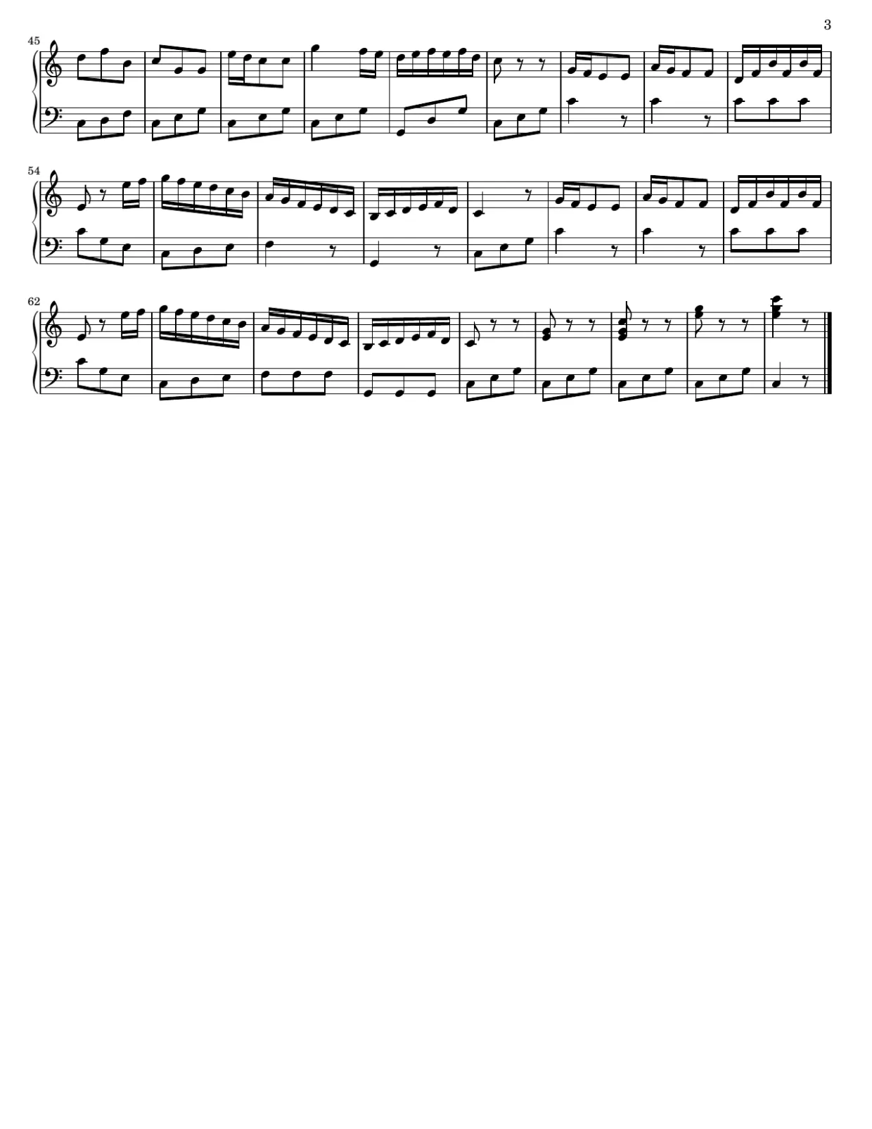 Pagina 3 dello spartito, Sonatina op. 36 n. 1 di Clementi - Versione per principianti