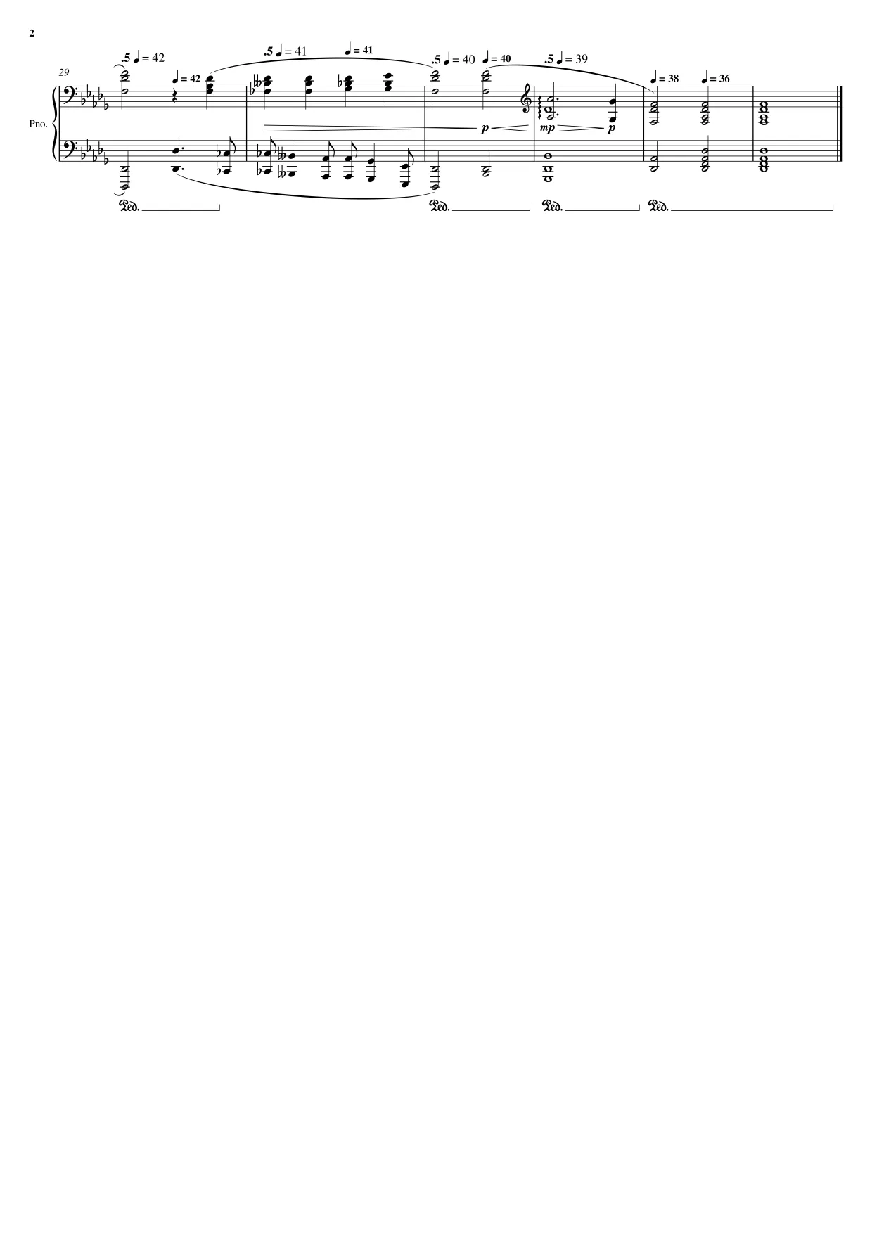 Sheet music page 2 Consolation No. 3 - Advanced Version