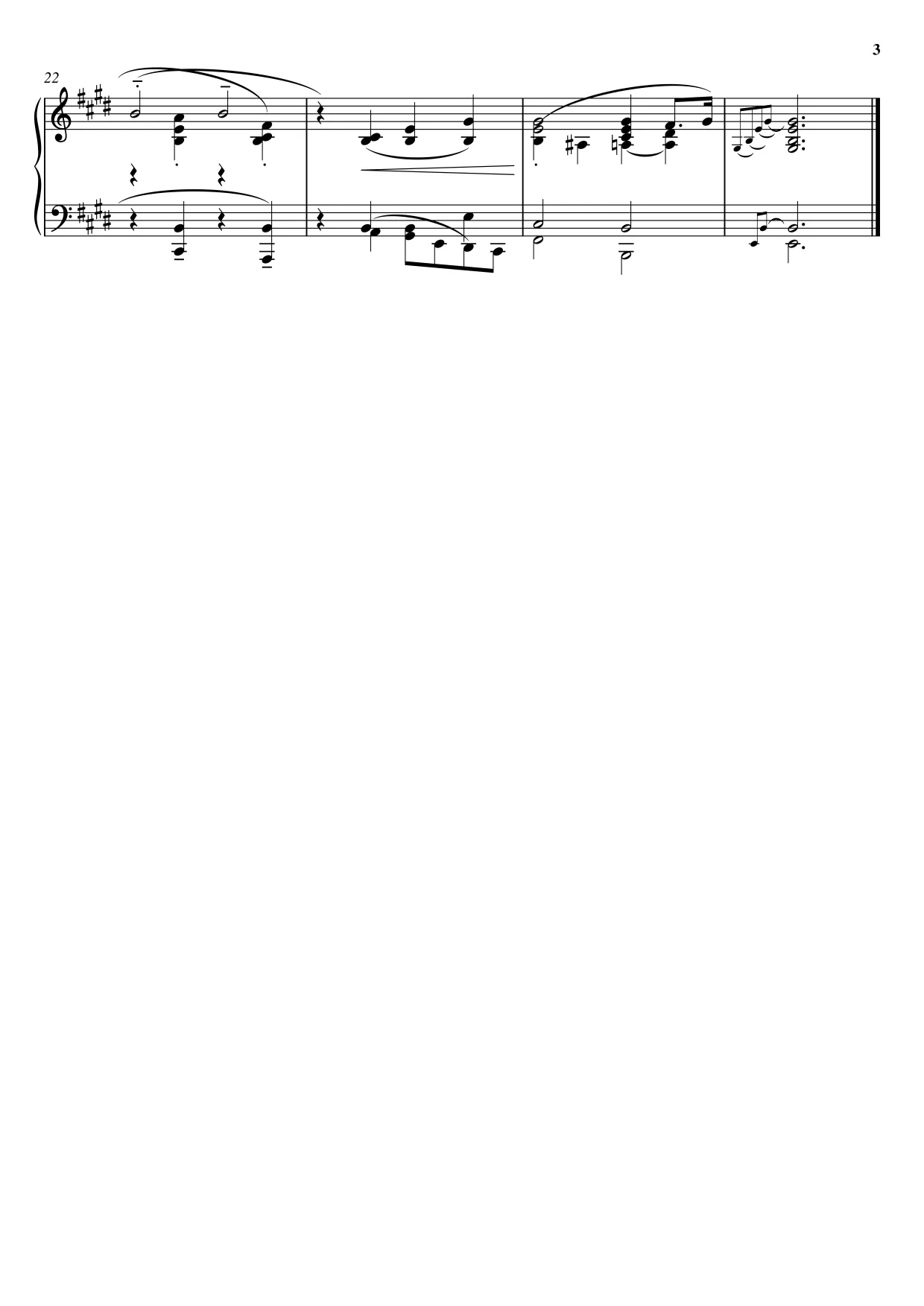 Sheet music page 3 Consolation No. 3 - Beginner Version