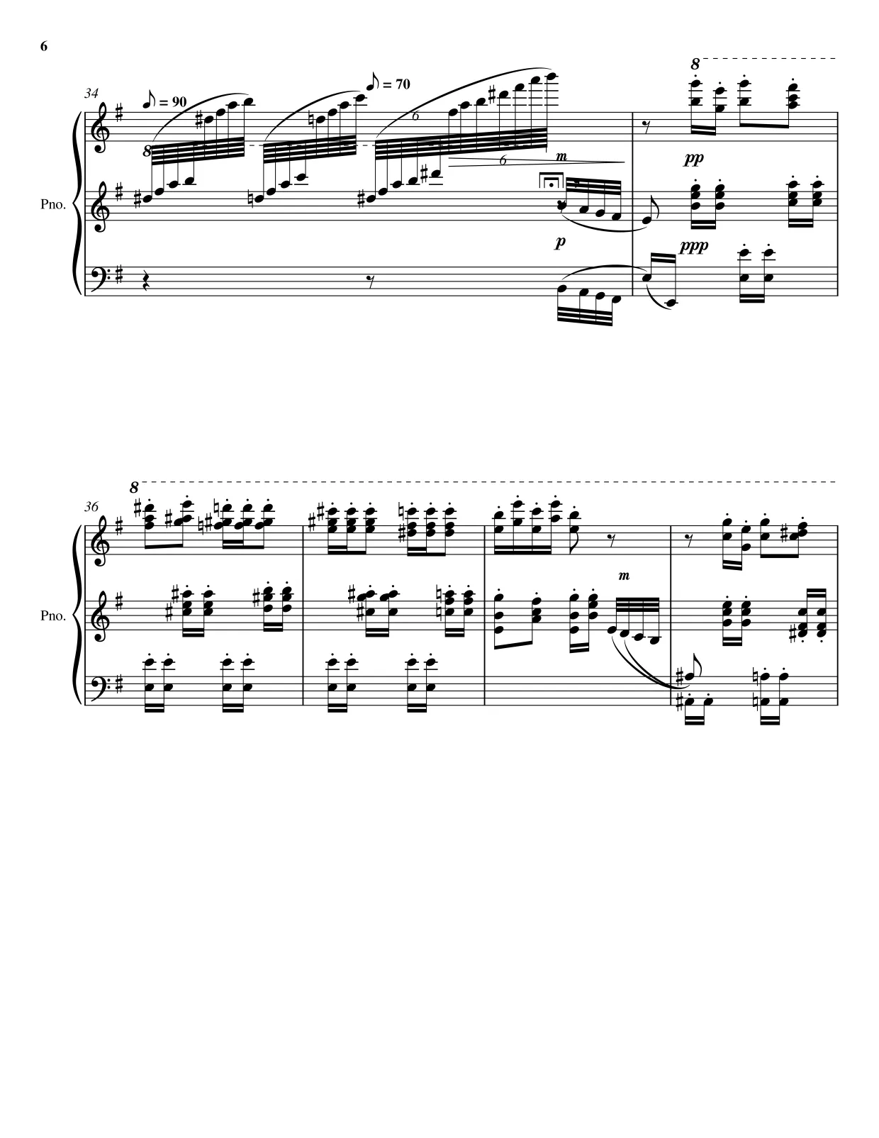 Sheet music page 6 Dance of the Sugar Plum Fairy - Advanced Version