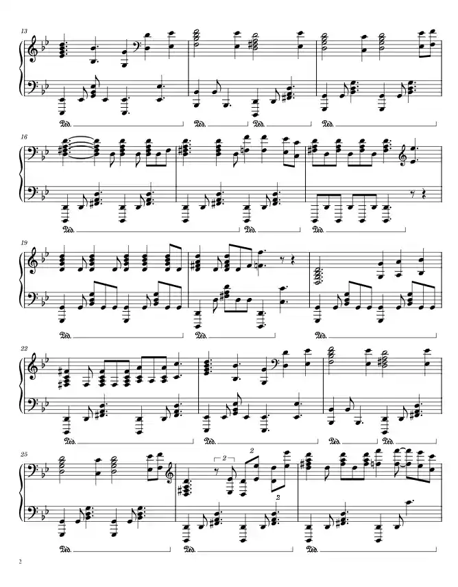 Sheet music page 2 Doctor Who Main Theme - Advanced Version
