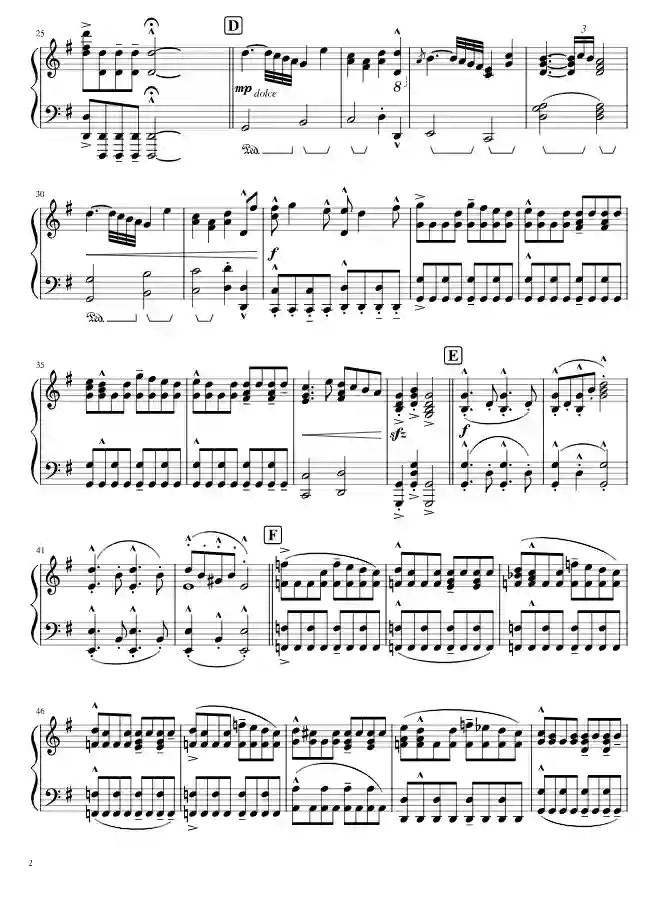 Sheet music page 2 Eine kleine Nachtmusik, K.525 - Advanced Version