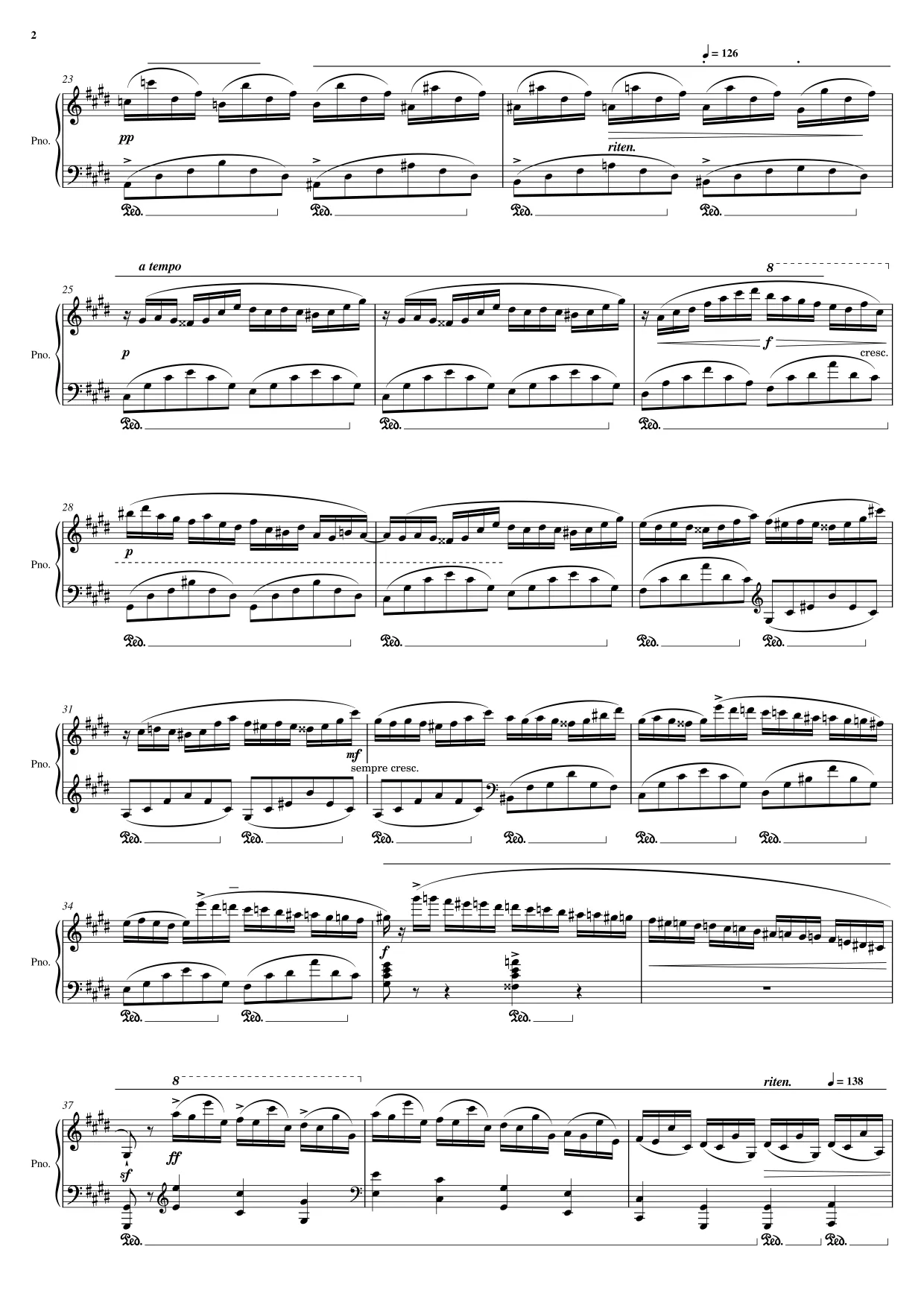 Sheet music page 2 Fantaisie-Impromptu - Advanced Version