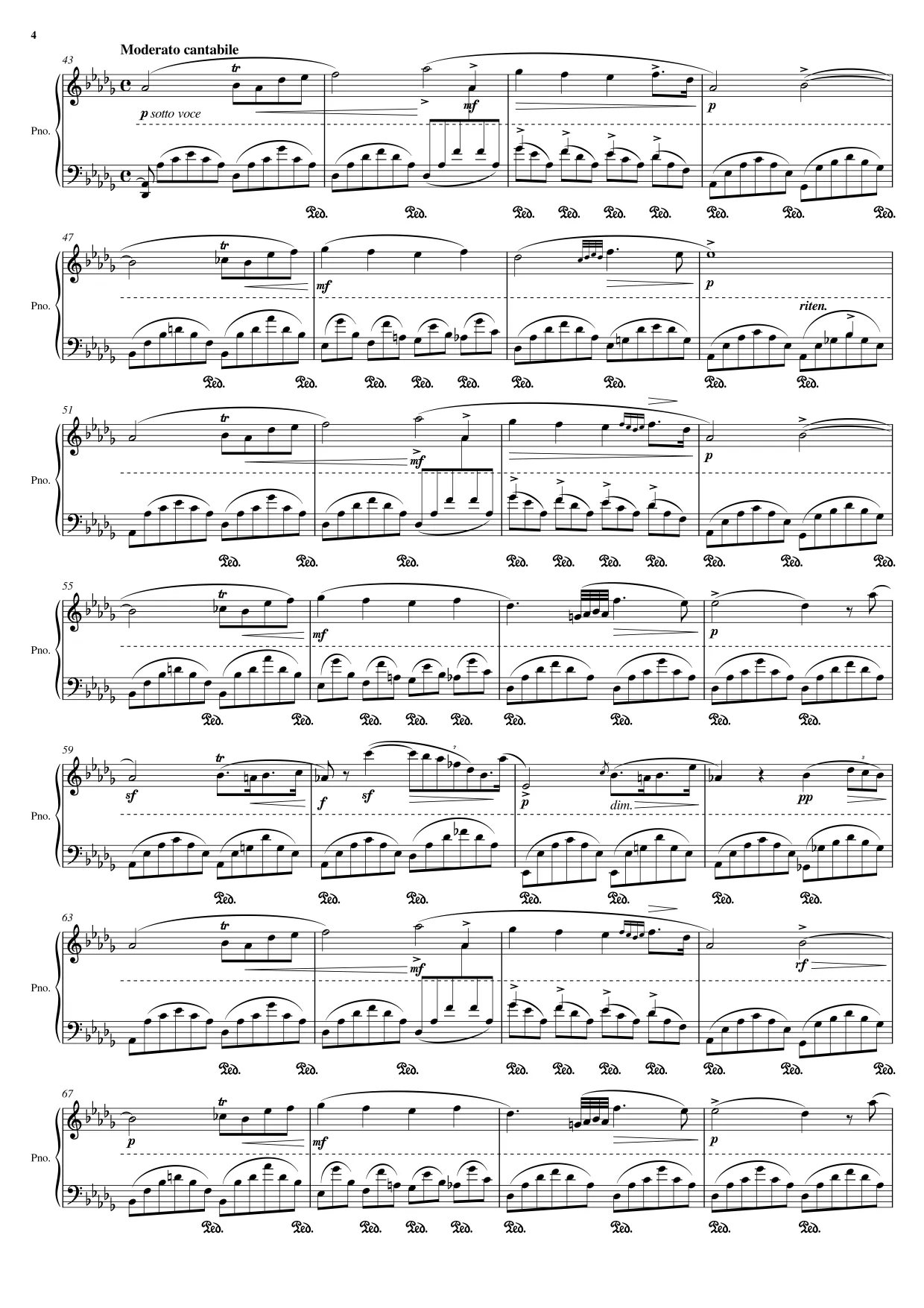 Sheet music page 4 Fantaisie-Impromptu - Advanced Version