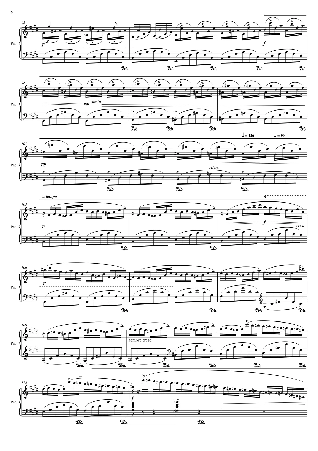 Sheet music page 6 Fantaisie-Impromptu - Advanced Version