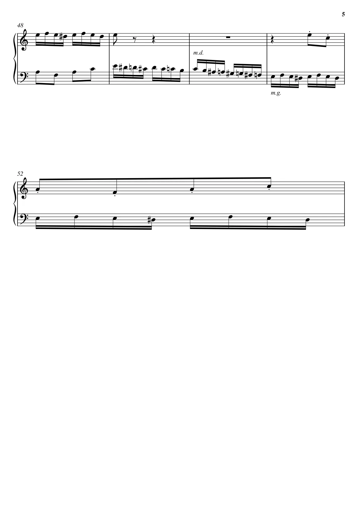 Sheet music page 5 Flight of the Bumblebee - Advanced Version