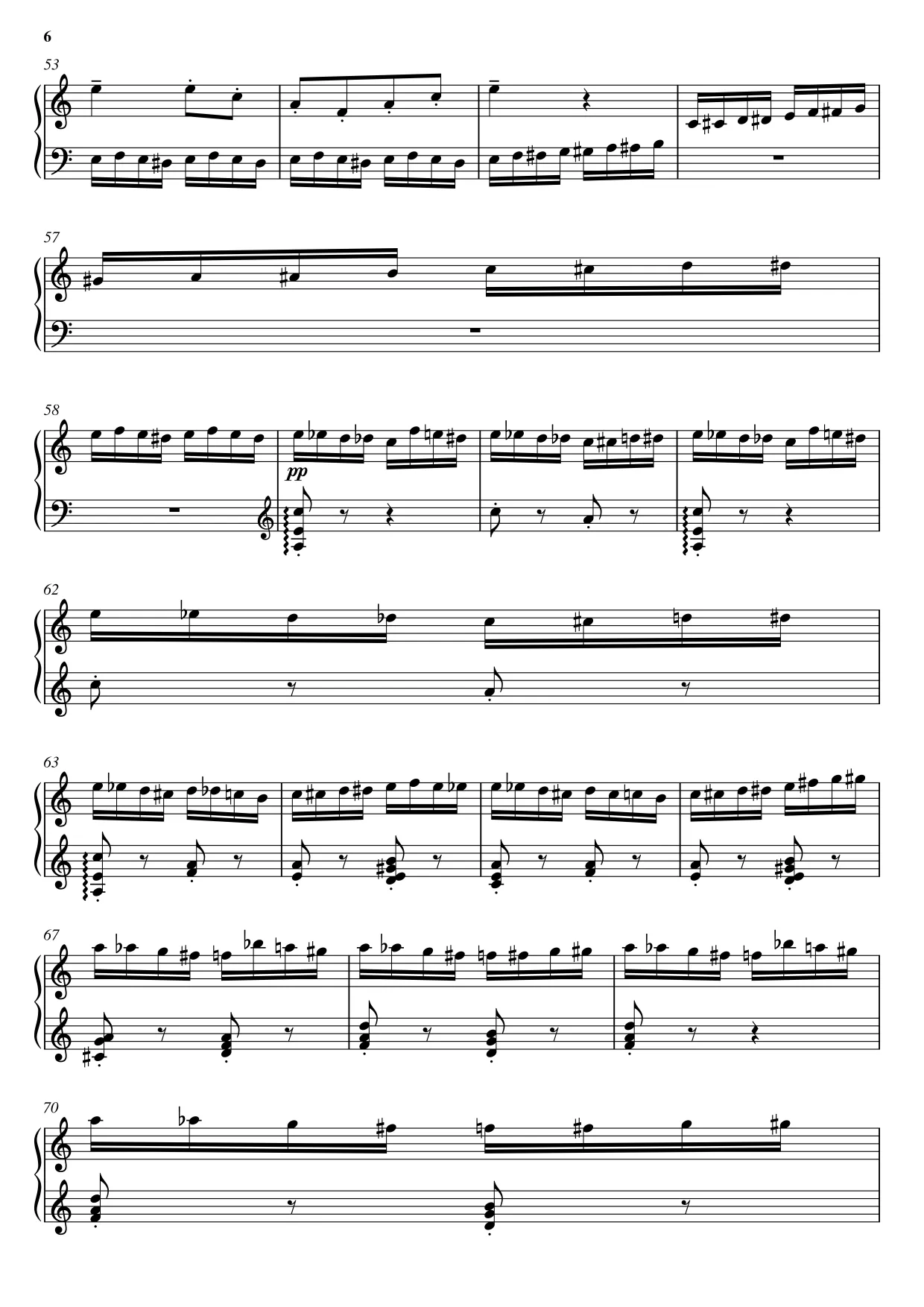 Sheet music page 6 Flight of the Bumblebee - Advanced Version