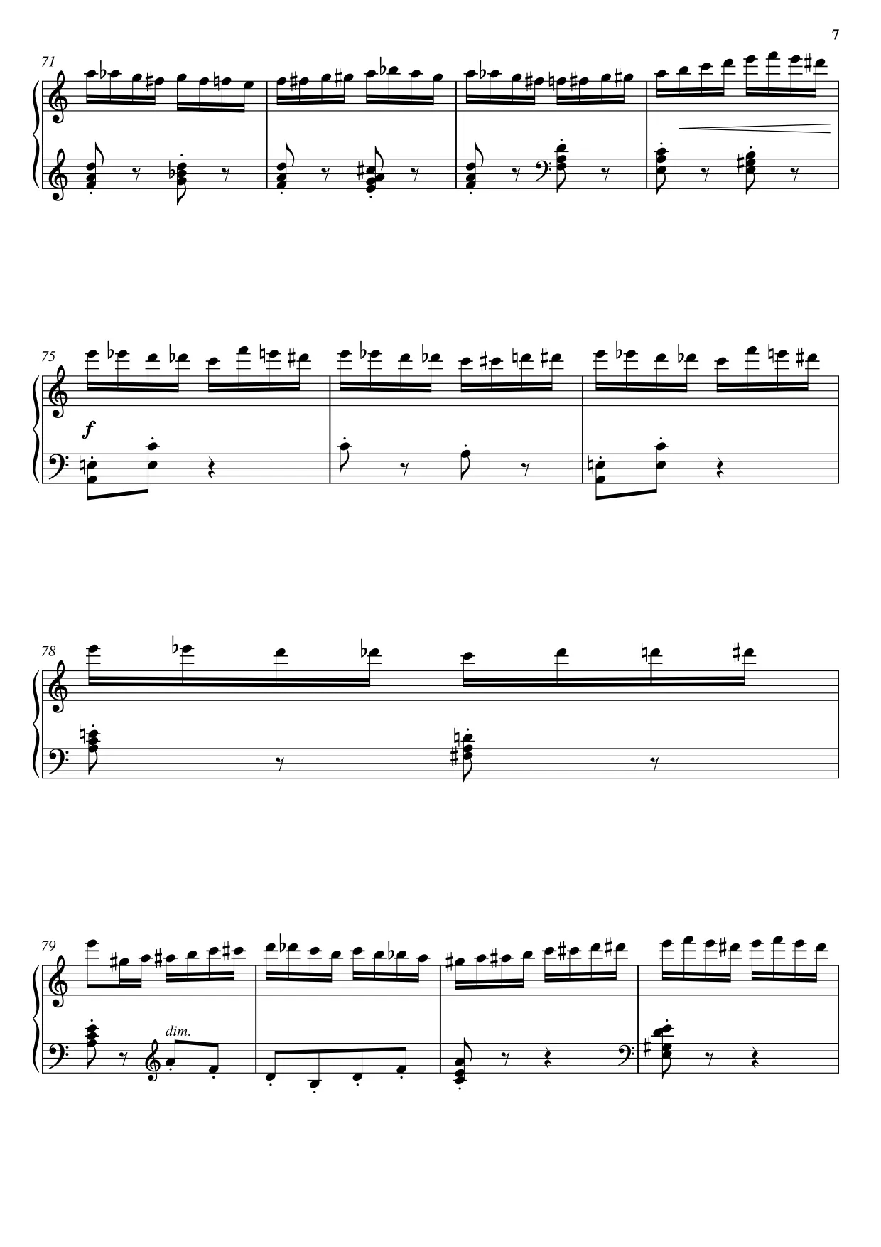 Sheet music page 7 Flight of the Bumblebee - Advanced Version