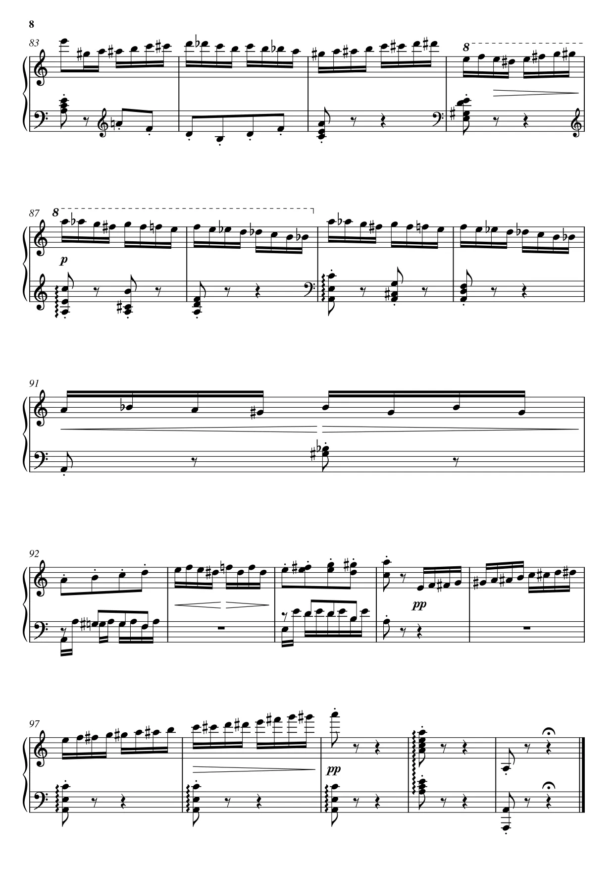 Sheet music page 8 Flight of the Bumblebee - Advanced Version