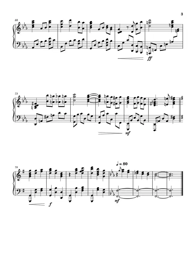 Sheet music page 3 The Flower Garden - Intermediate Version