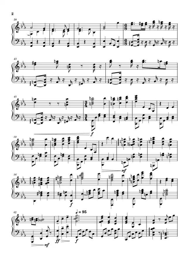 Sheet music page 2 The Flower Garden - Intermediate Version