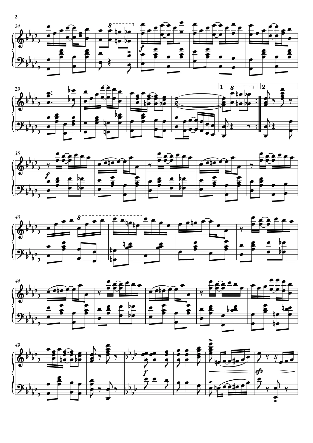 Sheet music page 2, Frog Legs Rag - Advanced Version
