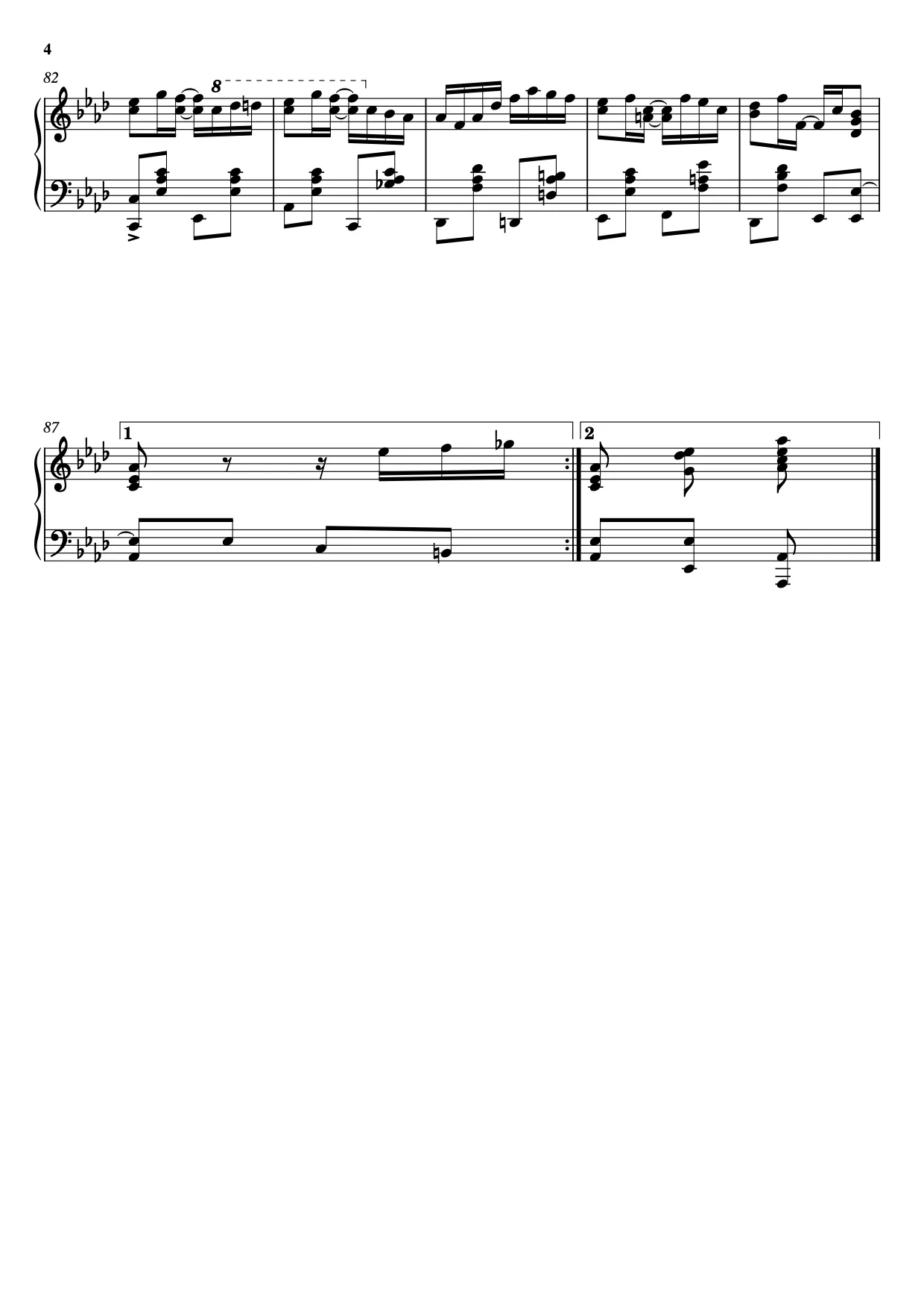 Sheet music page 4, Frog Legs Rag - Advanced Version