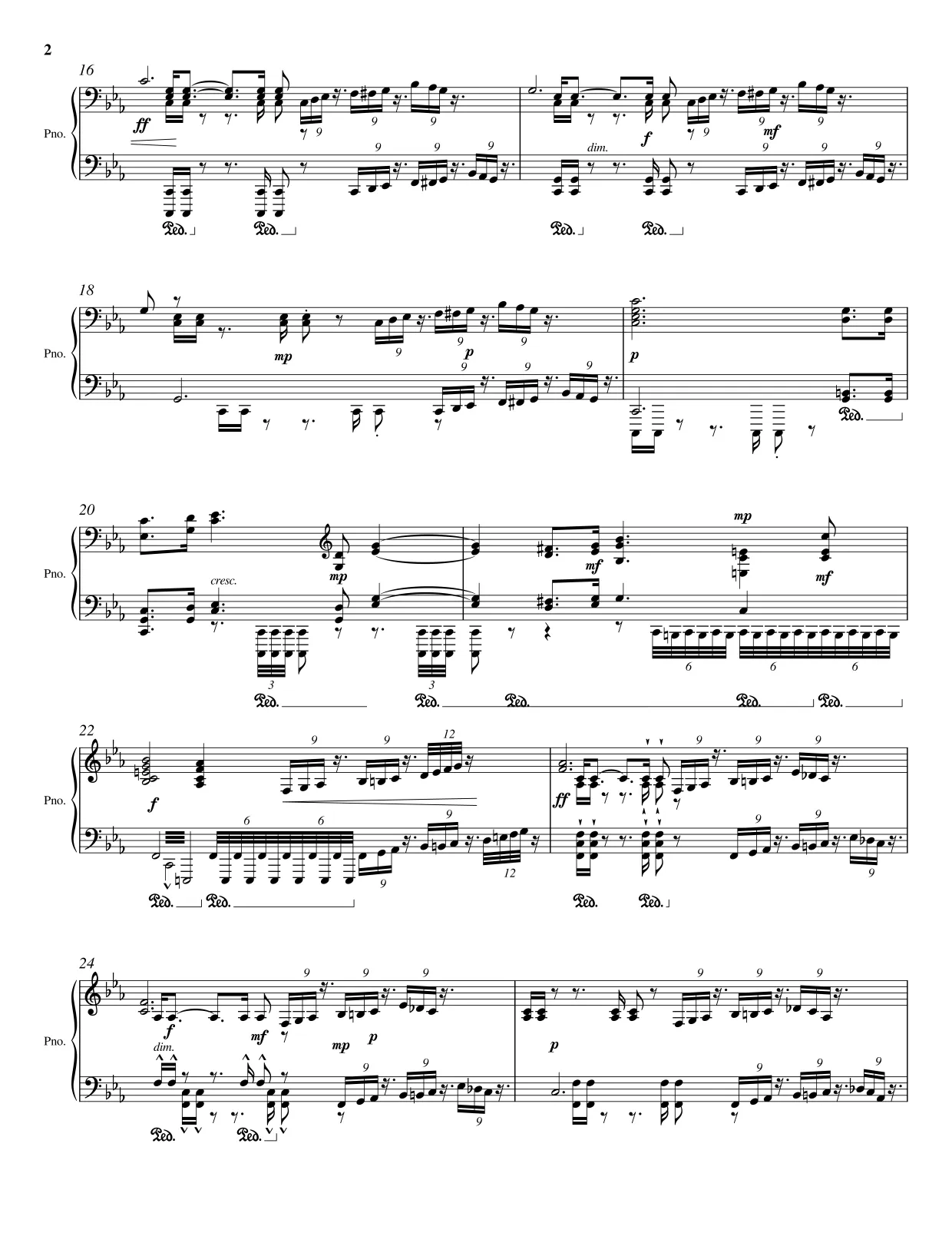 Notenseite 2 Trauermarsch (Sonate Nr. 2) - Fortgeschrittene Version