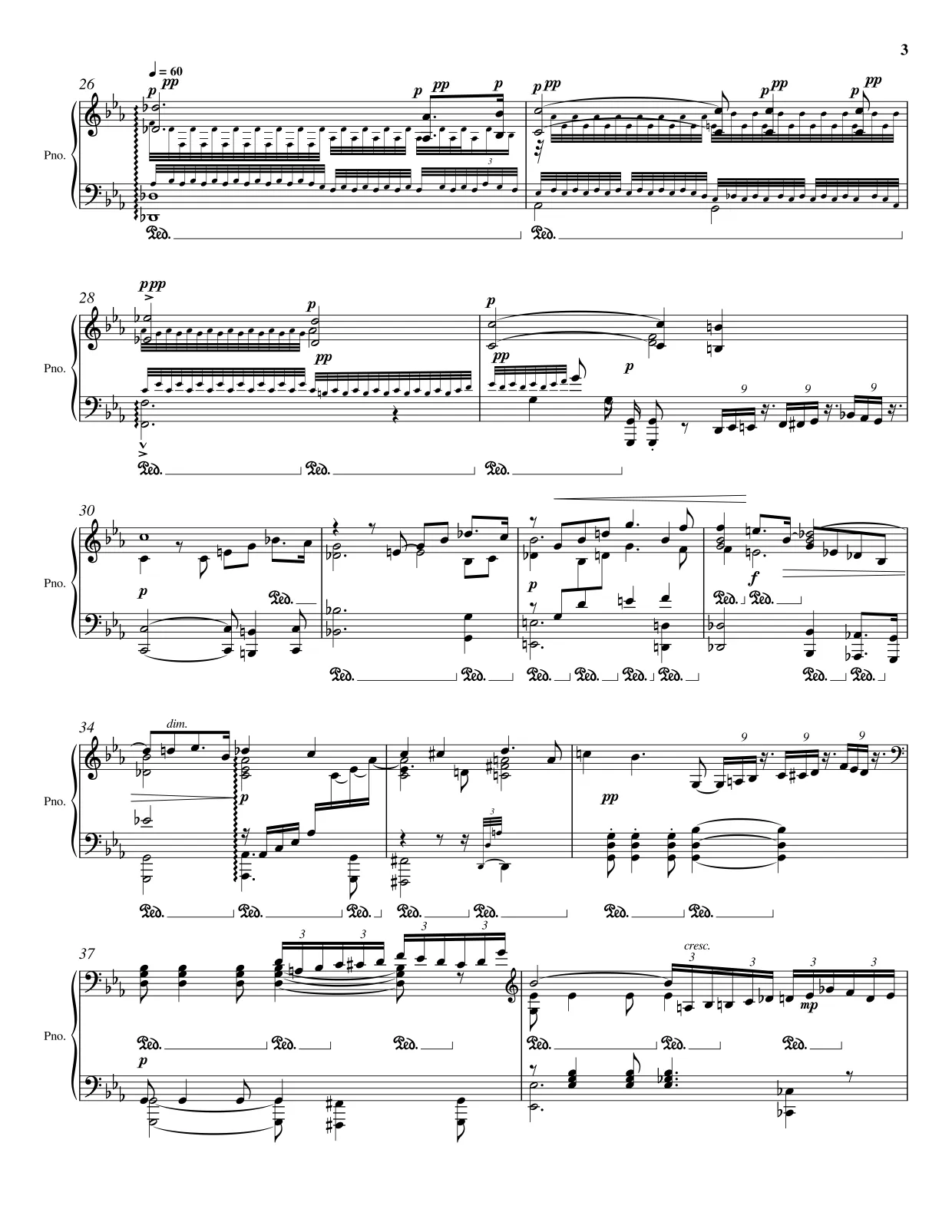 Notenseite 3 Trauermarsch (Sonate Nr. 2) - Fortgeschrittene Version