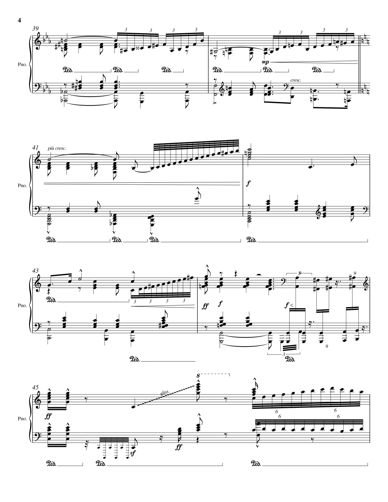 Notenseite 4 Trauermarsch (Sonate Nr. 2) - Fortgeschrittene Version