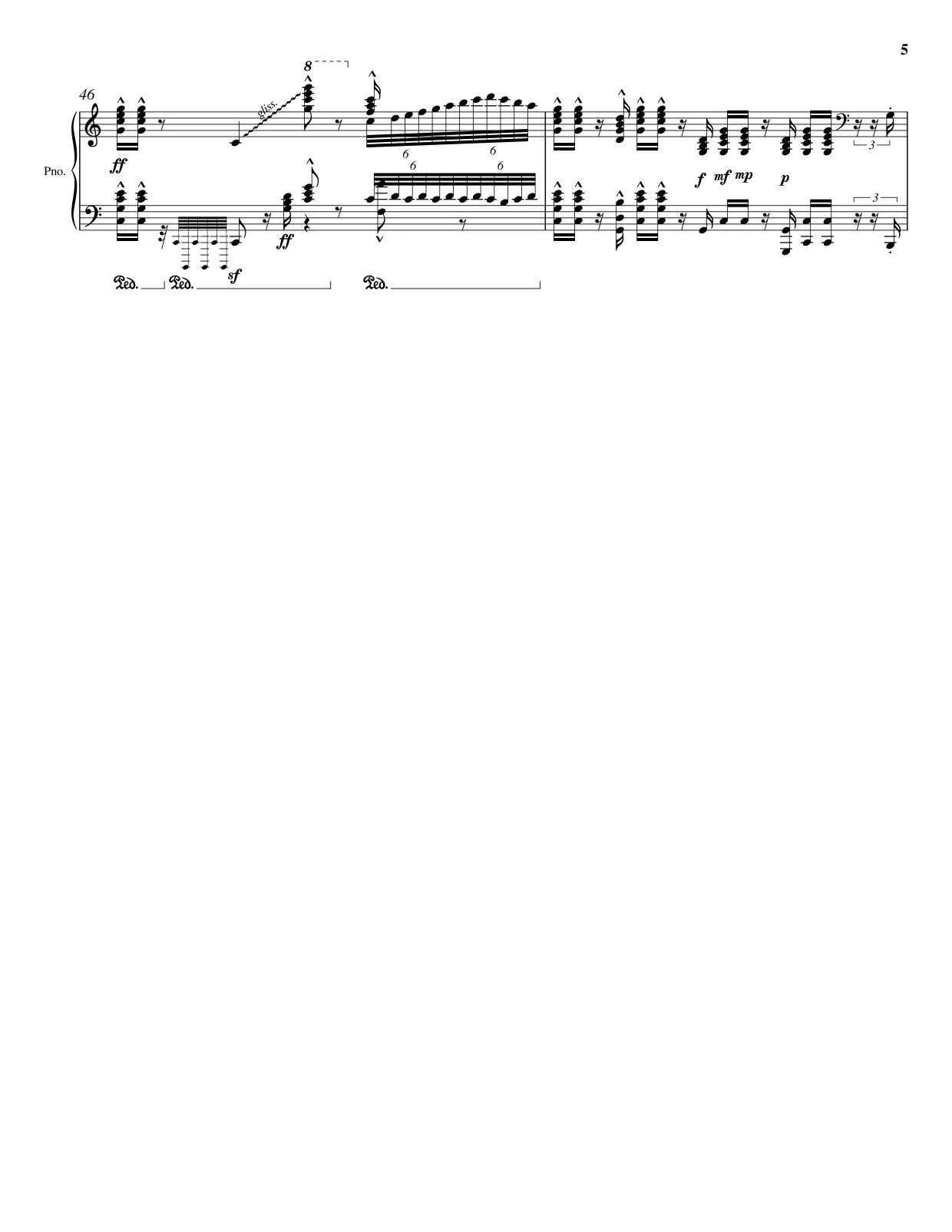 Notenseite 5 Trauermarsch (Sonate Nr. 2) - Fortgeschrittene Version