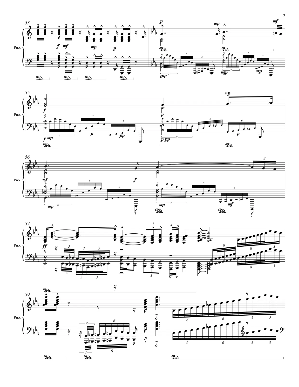 Notenseite 7 Trauermarsch (Sonate Nr. 2) - Fortgeschrittene Version