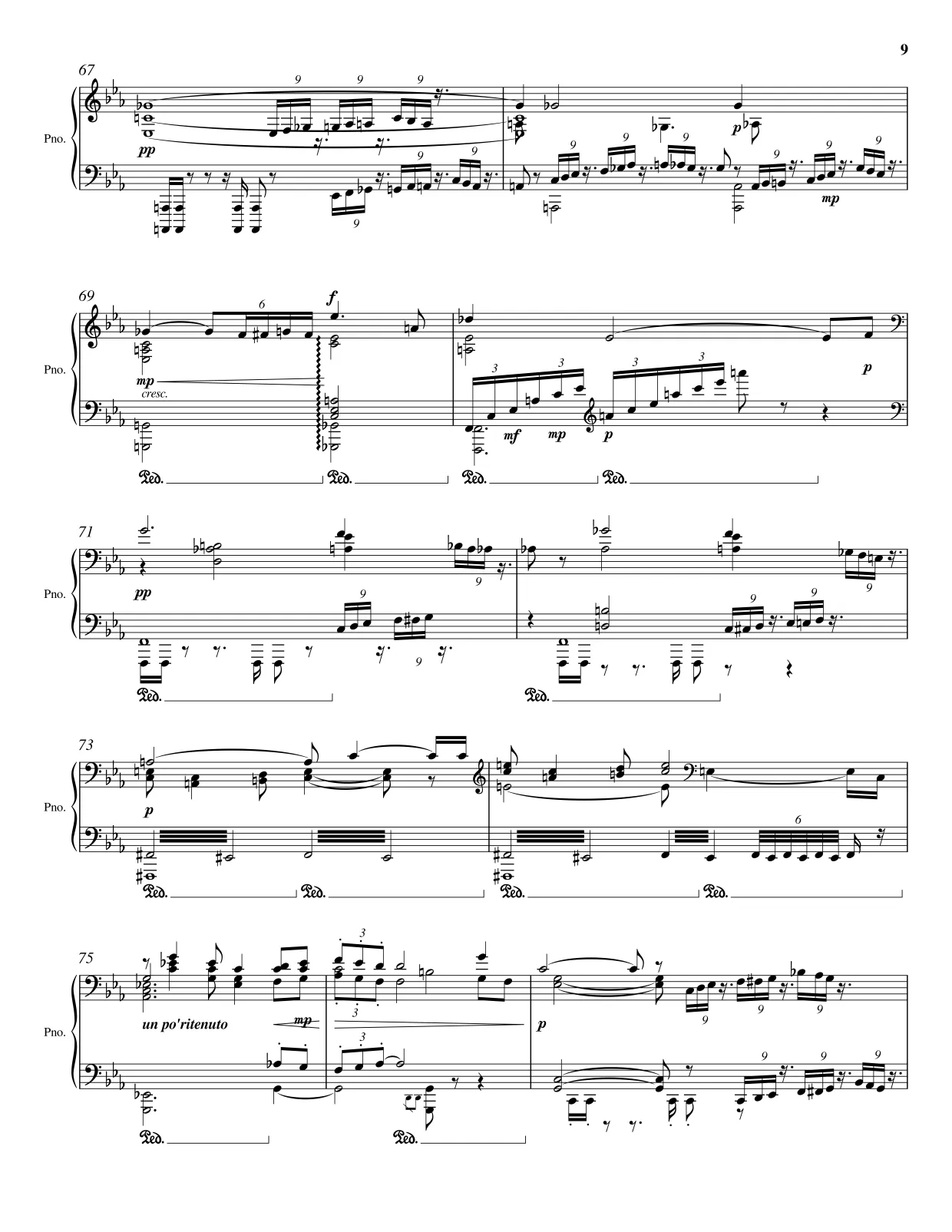Notenseite 9 Trauermarsch (Sonate Nr. 2) - Fortgeschrittene Version