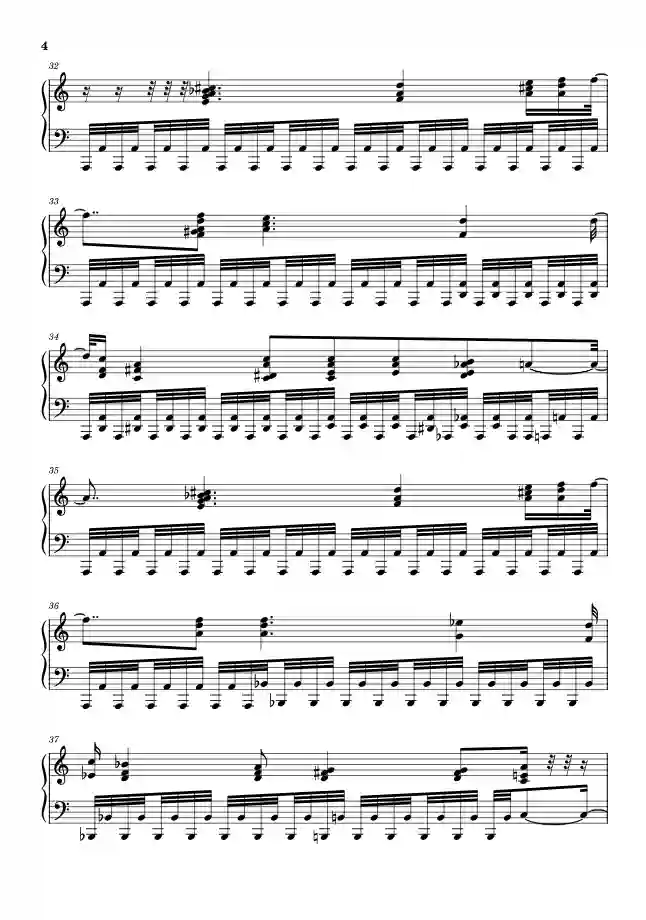 Sheet music page 4 Für Elise, WoO 59 - Advanced Version