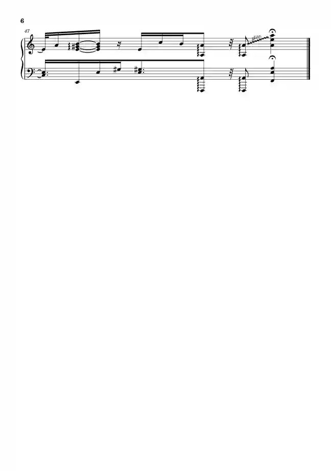 Sheet music page 6 Für Elise, WoO 59 - Advanced Version