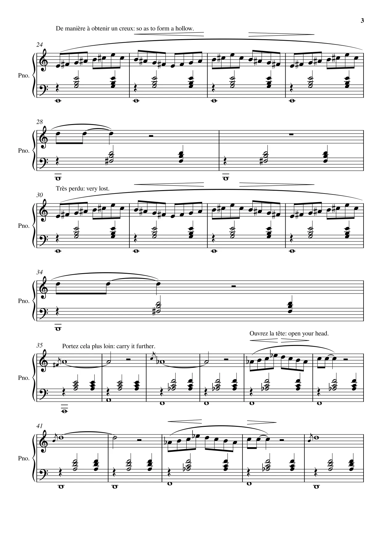Sheet music page 3 Gnossienne No. 1 - Intermediate Version
