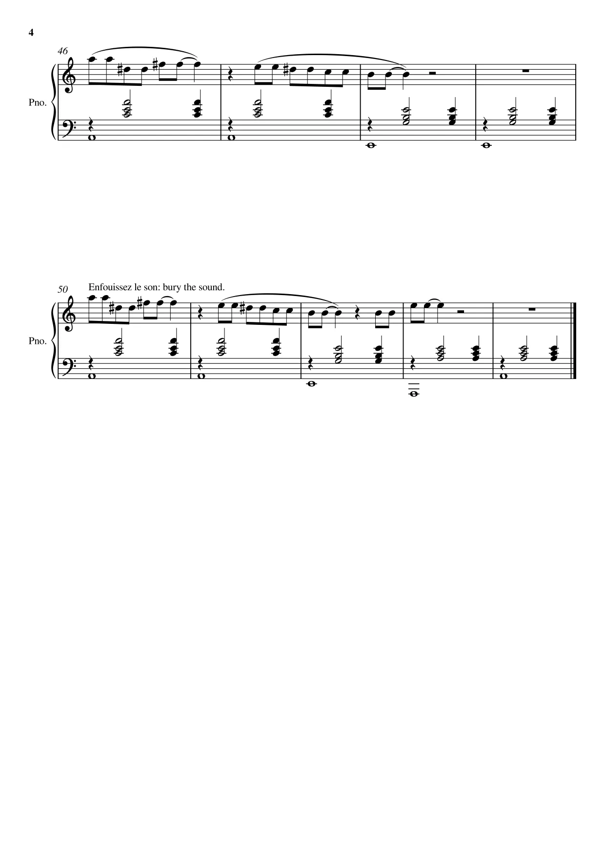 Sheet music page 4 Gnossienne No. 1 - Intermediate Version