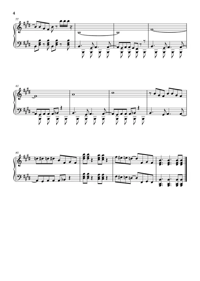 Sheet music page 4 Go!!! - Intermediate Version