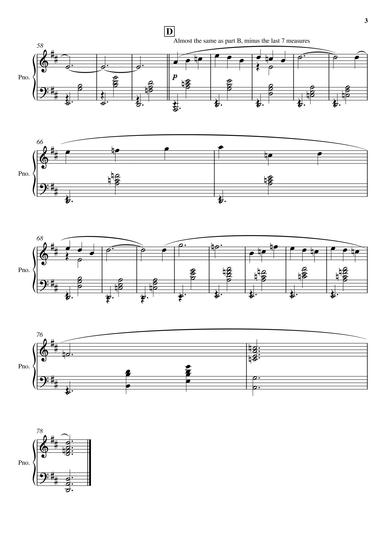 Sheet music page 3 Gymnopédie No. 1 - Intermediate Version
