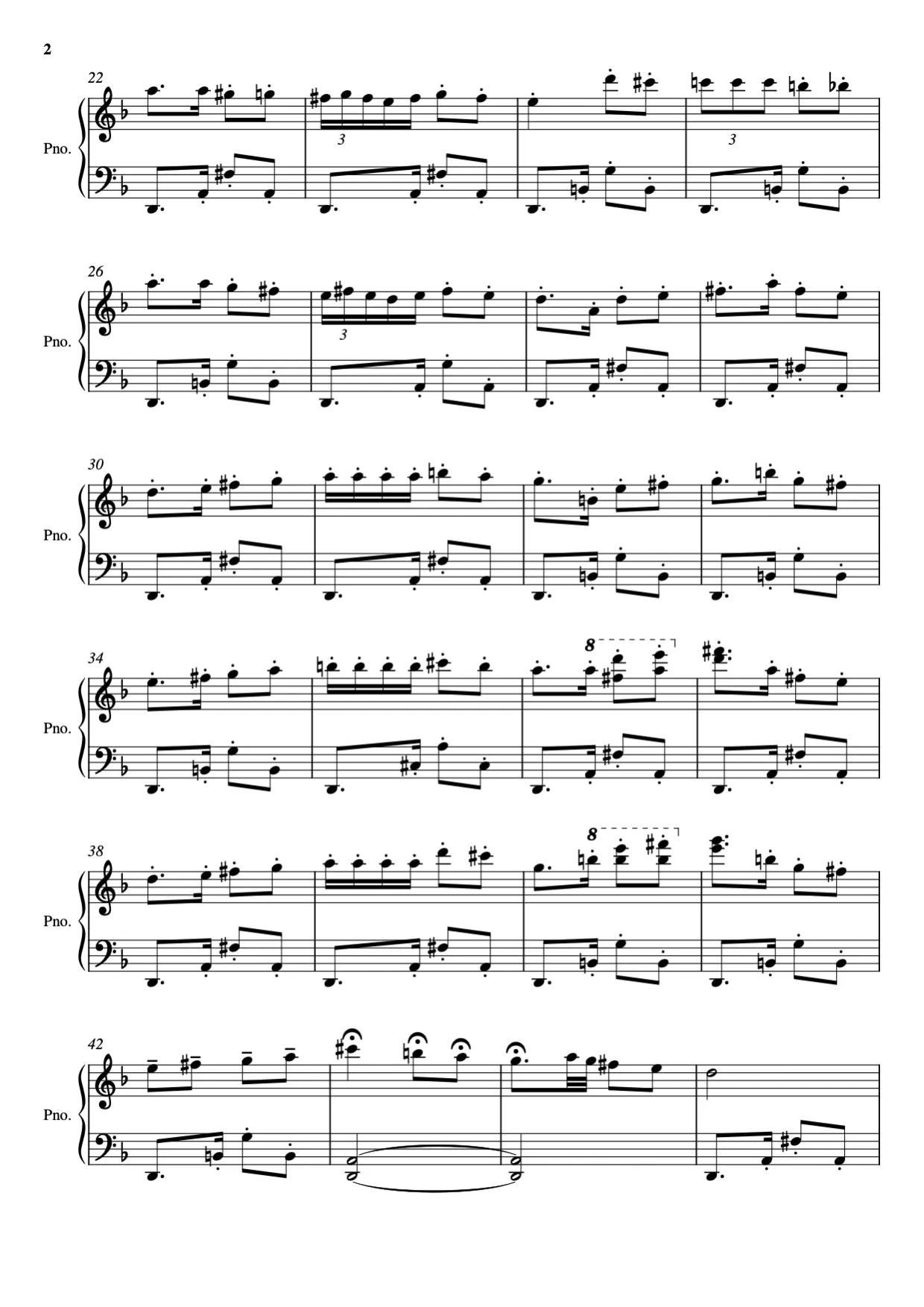 Bladmuziekpagina 2, Habanera (Carmen) - Gevorderde versie