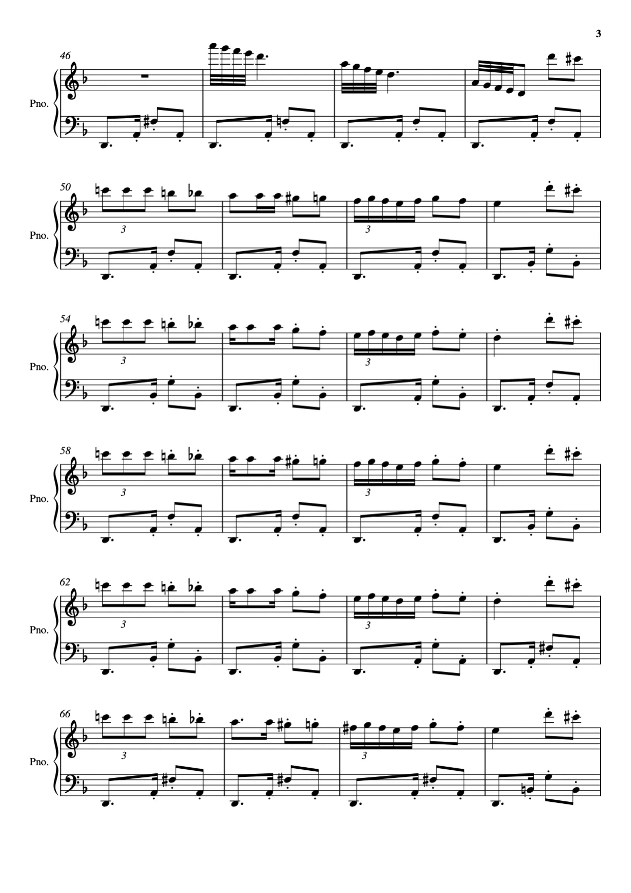 Bladmuziekpagina 3, Habanera (Carmen) - Gevorderde versie
