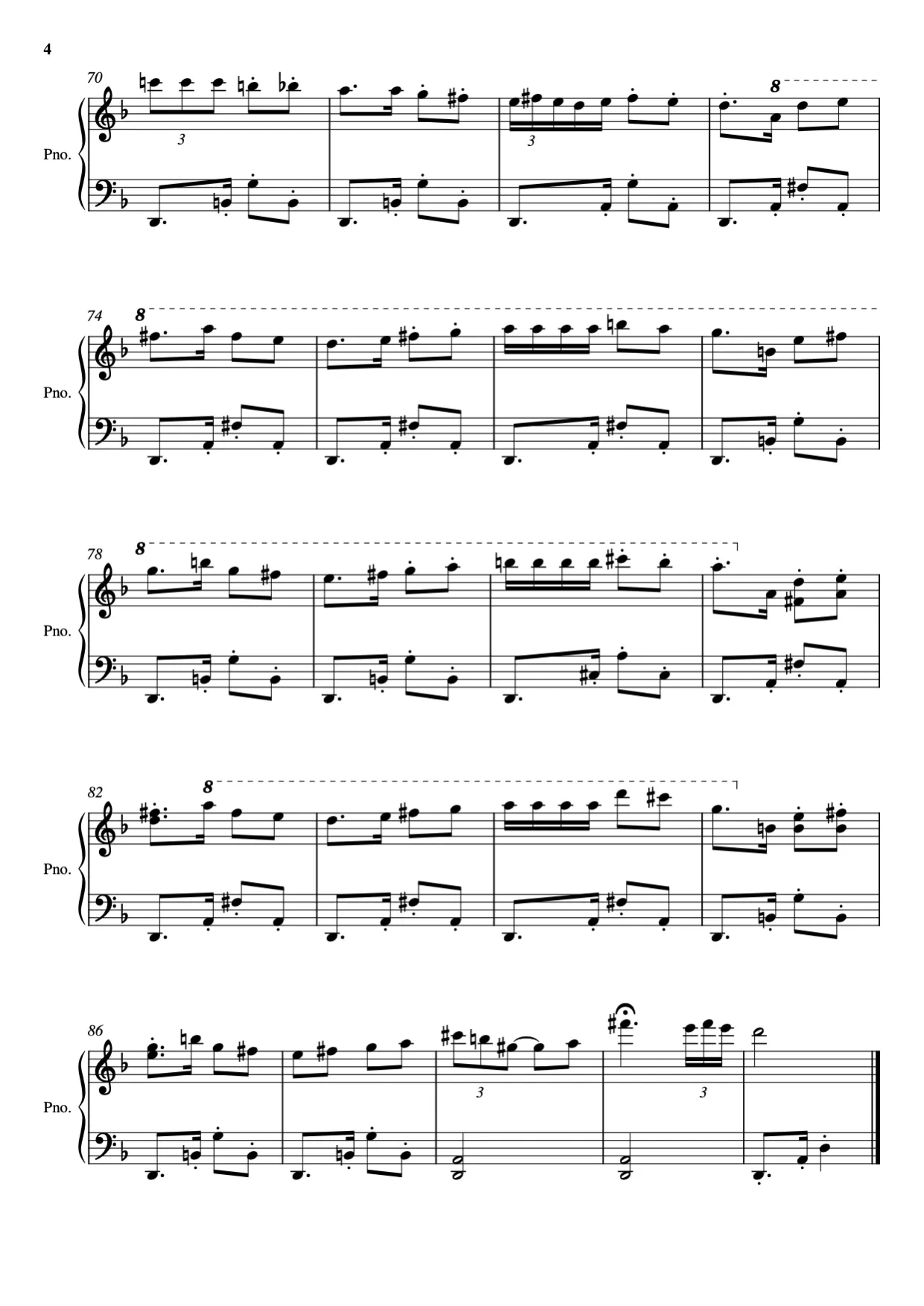 Bladmuziekpagina 4, Habanera (Carmen) - Gevorderde versie