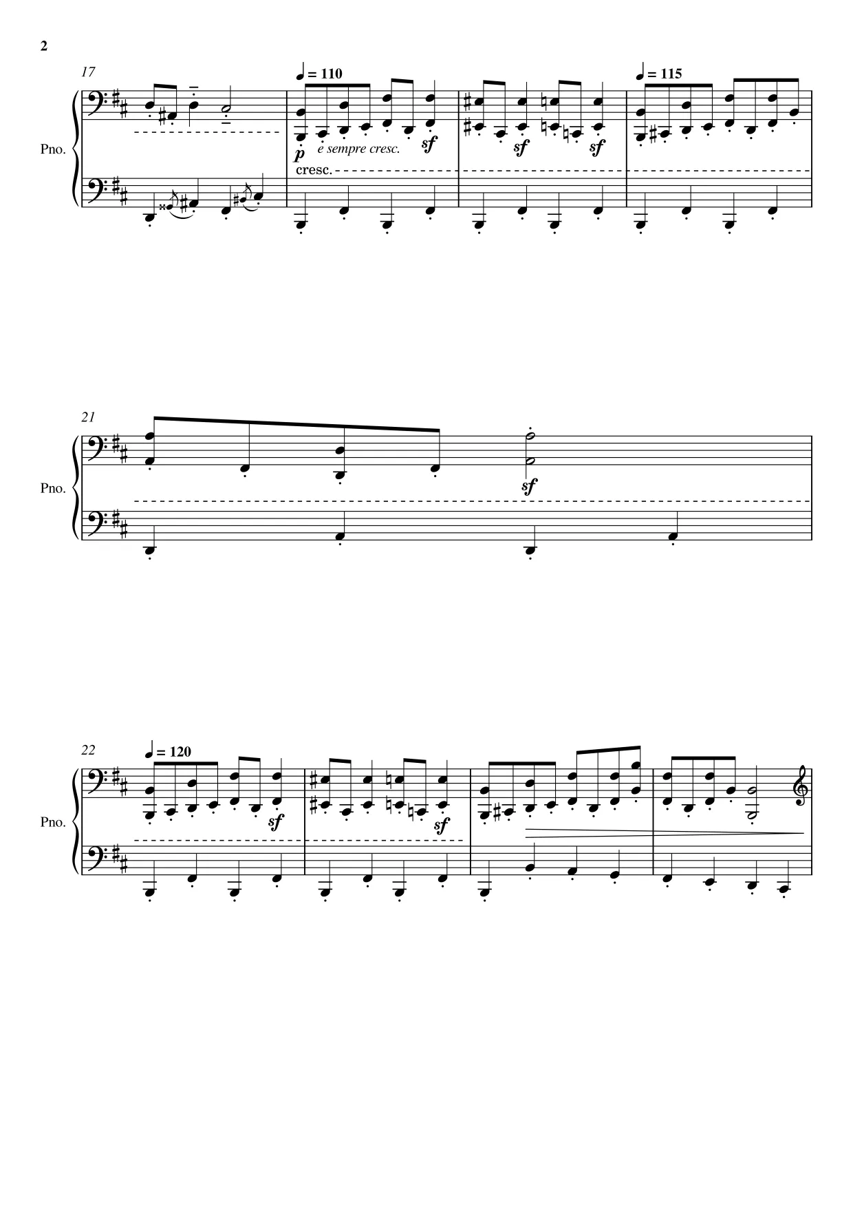 Sheet music page 2 In the Hall of the Mountain King - Advanced Version