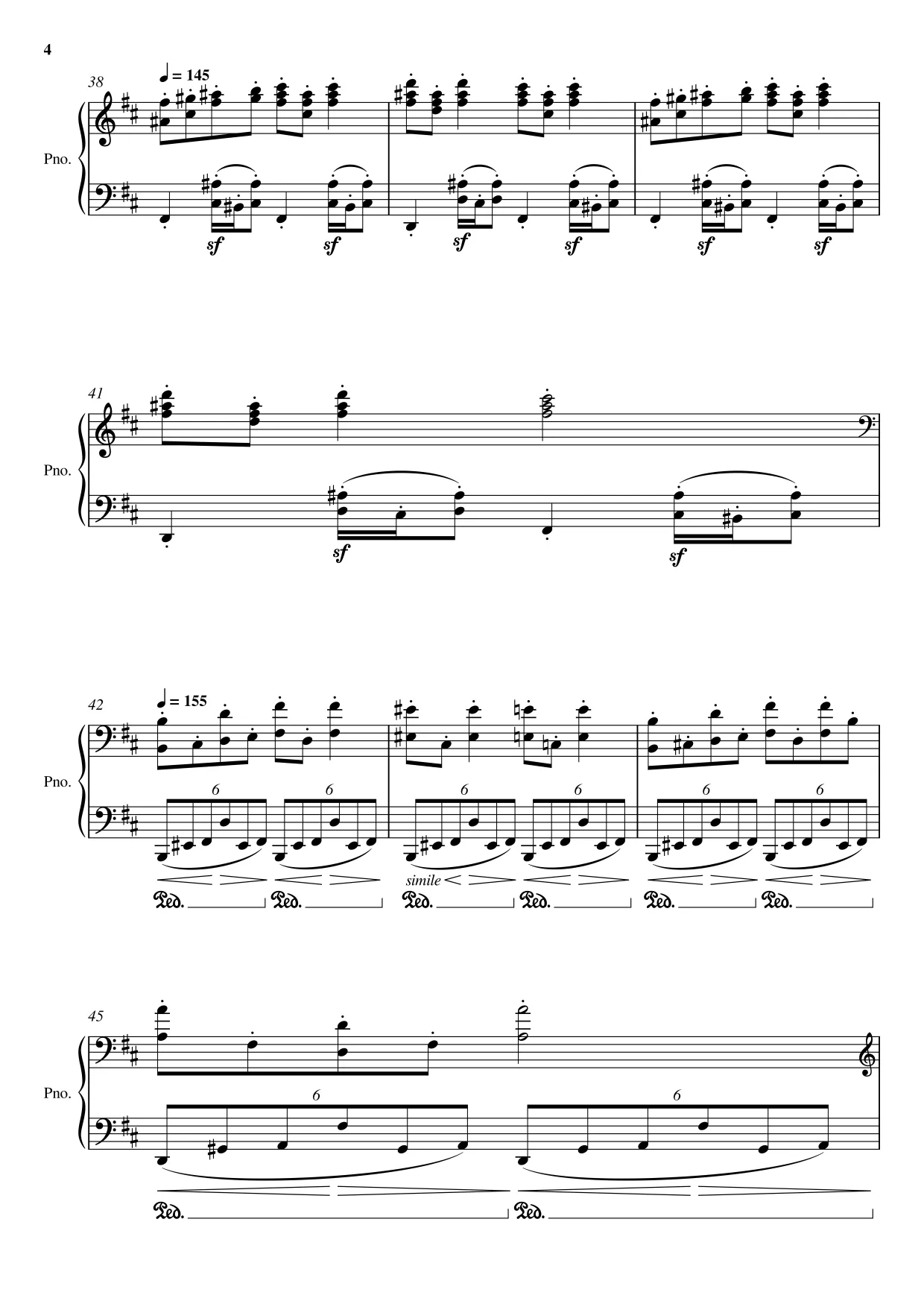 Sheet music page 4 In the Hall of the Mountain King - Advanced Version