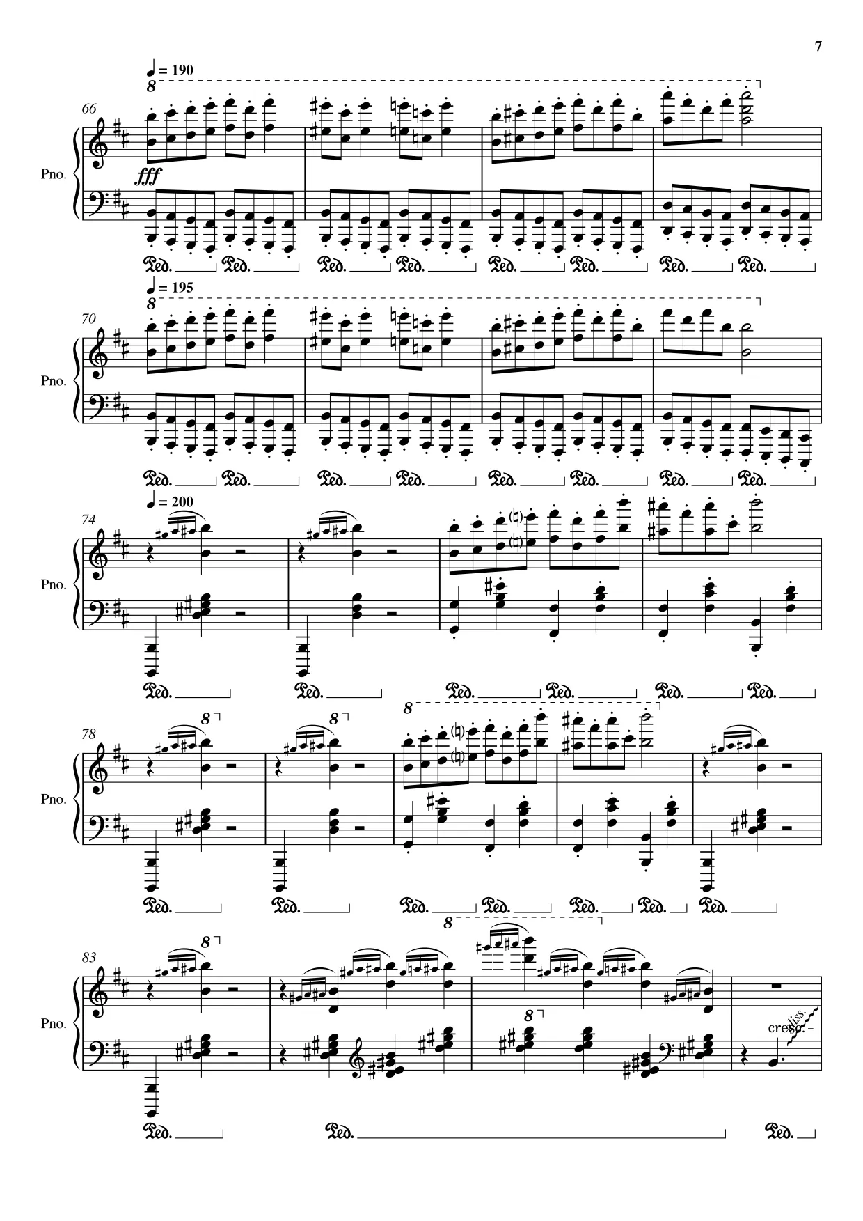 Sheet music page 7 In the Hall of the Mountain King - Advanced Version