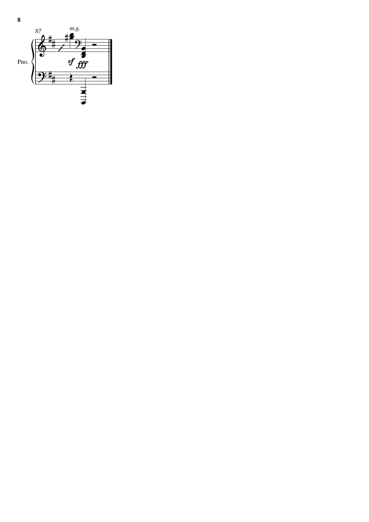 Sheet music page 8 In the Hall of the Mountain King - Advanced Version