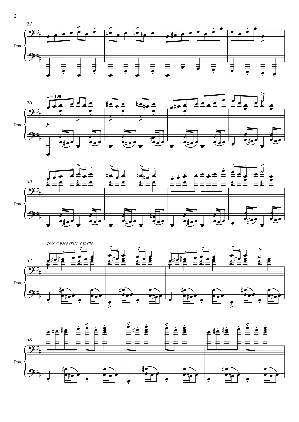 Sheet music page 2 In the Hall of the Mountain King - Beginner Version