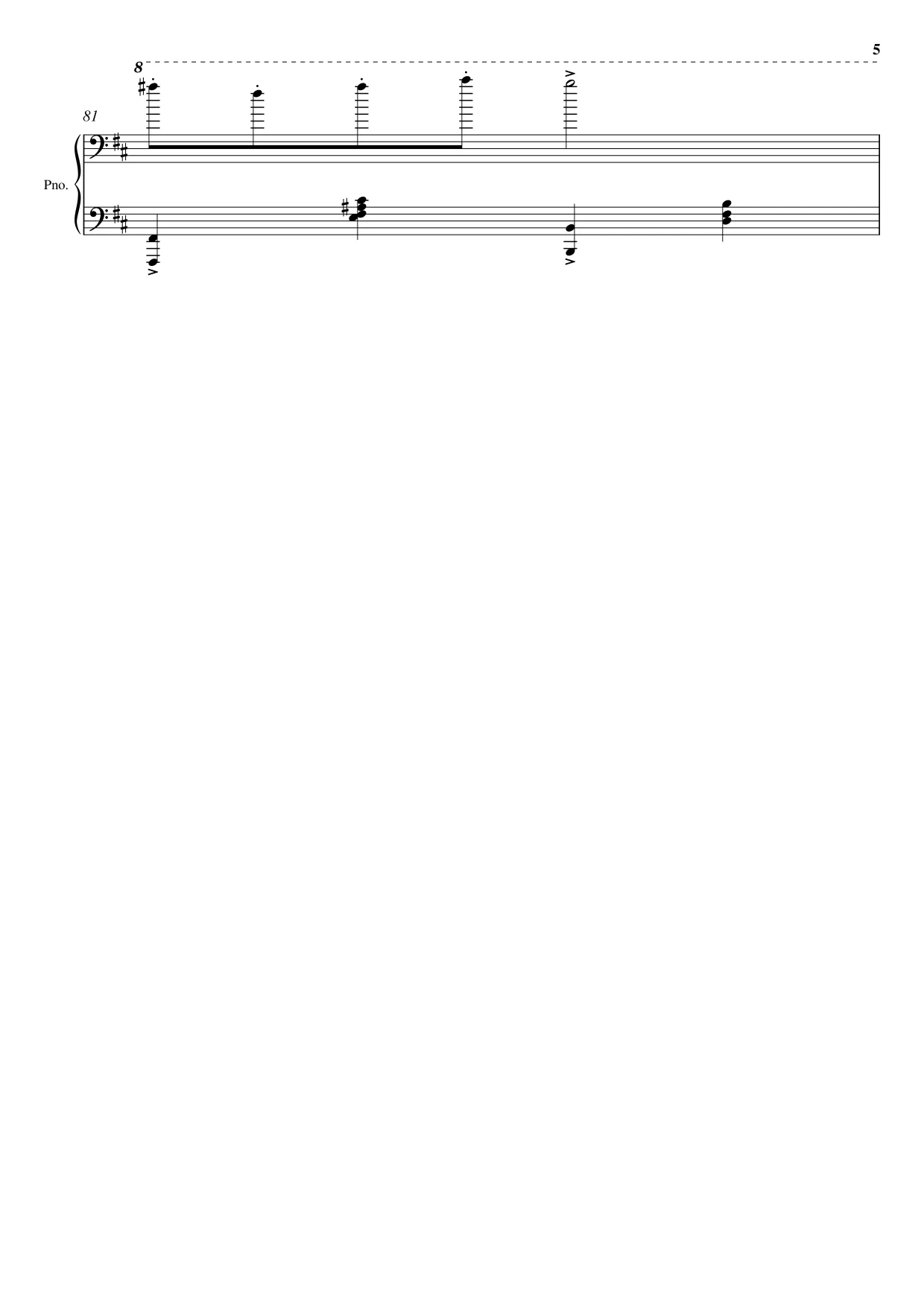 Sheet music page 5 In the Hall of the Mountain King - Beginner Version