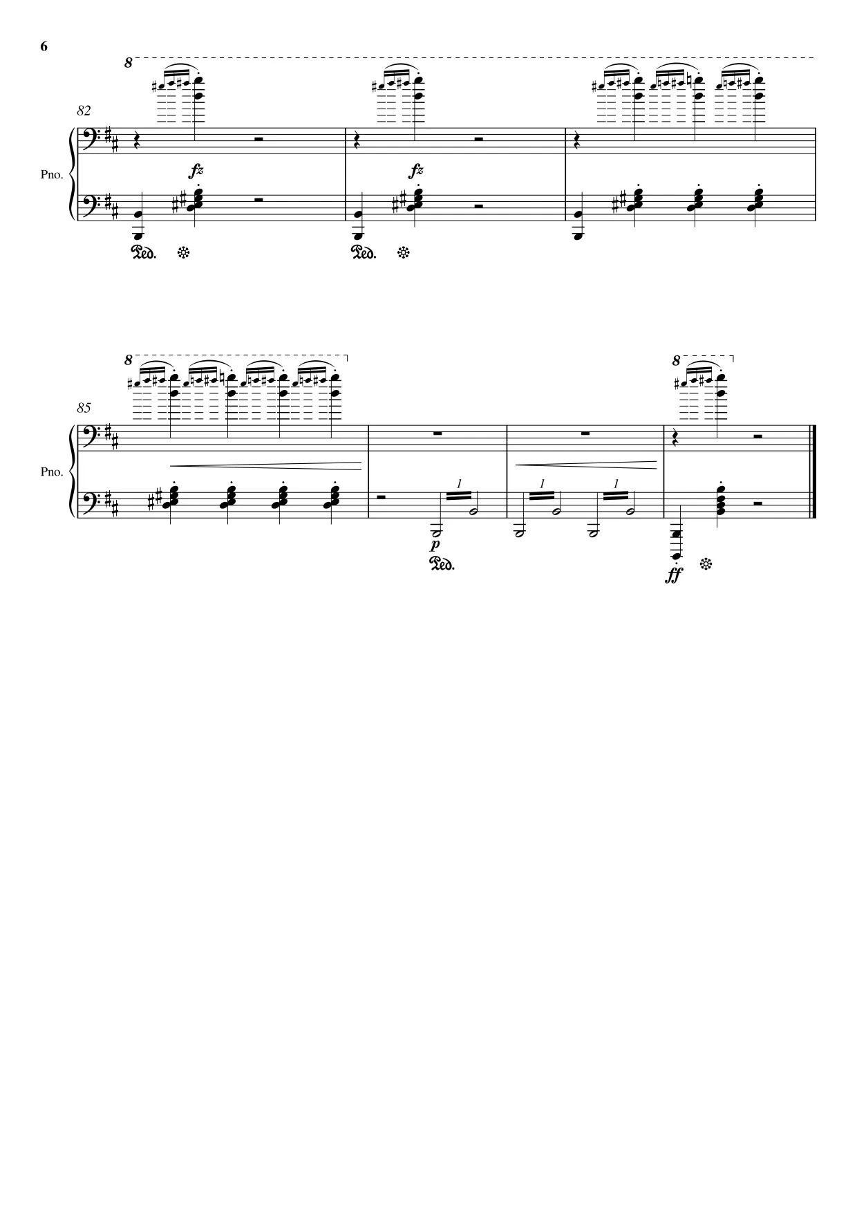 Sheet music page 6 In the Hall of the Mountain King - Beginner Version