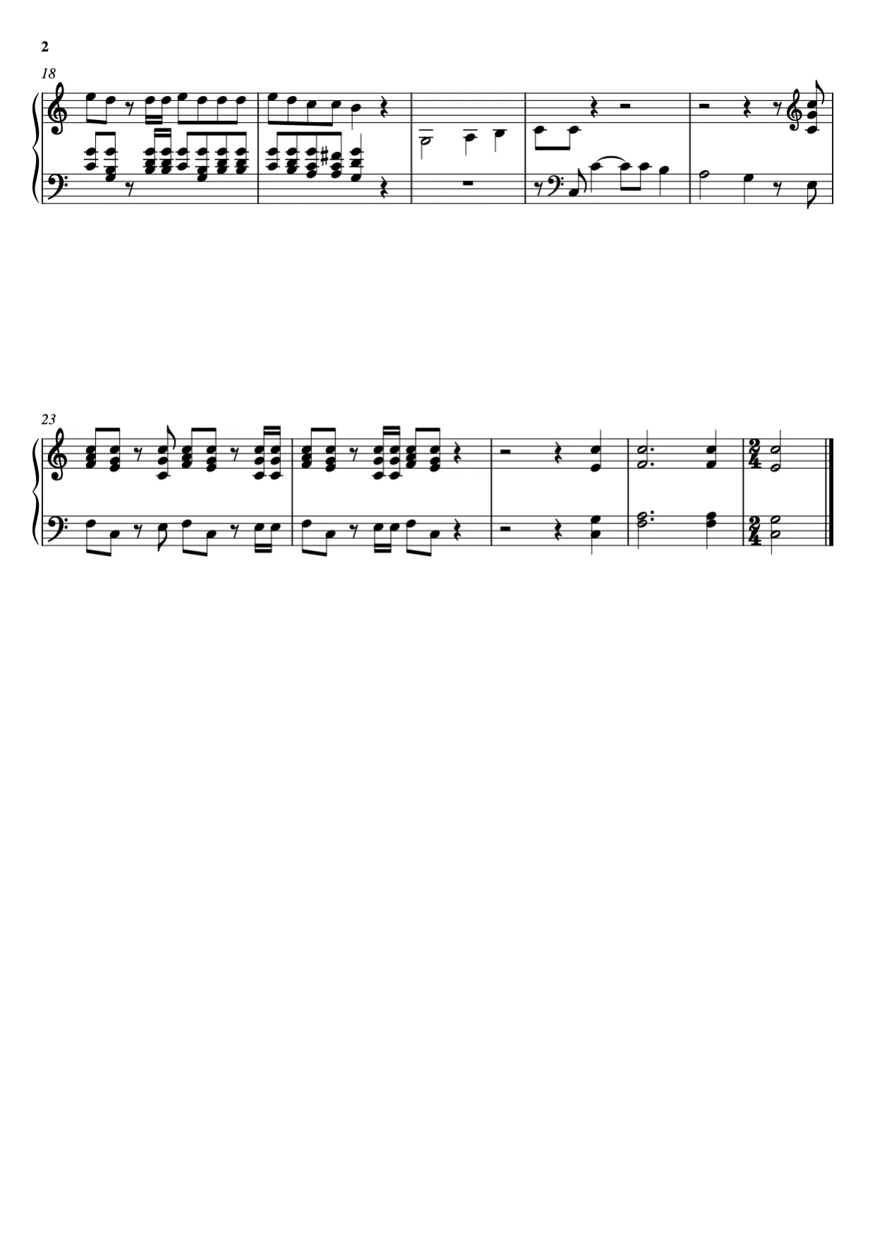 Sheet music page 2 Hallelujah Chorus - Advanced Version