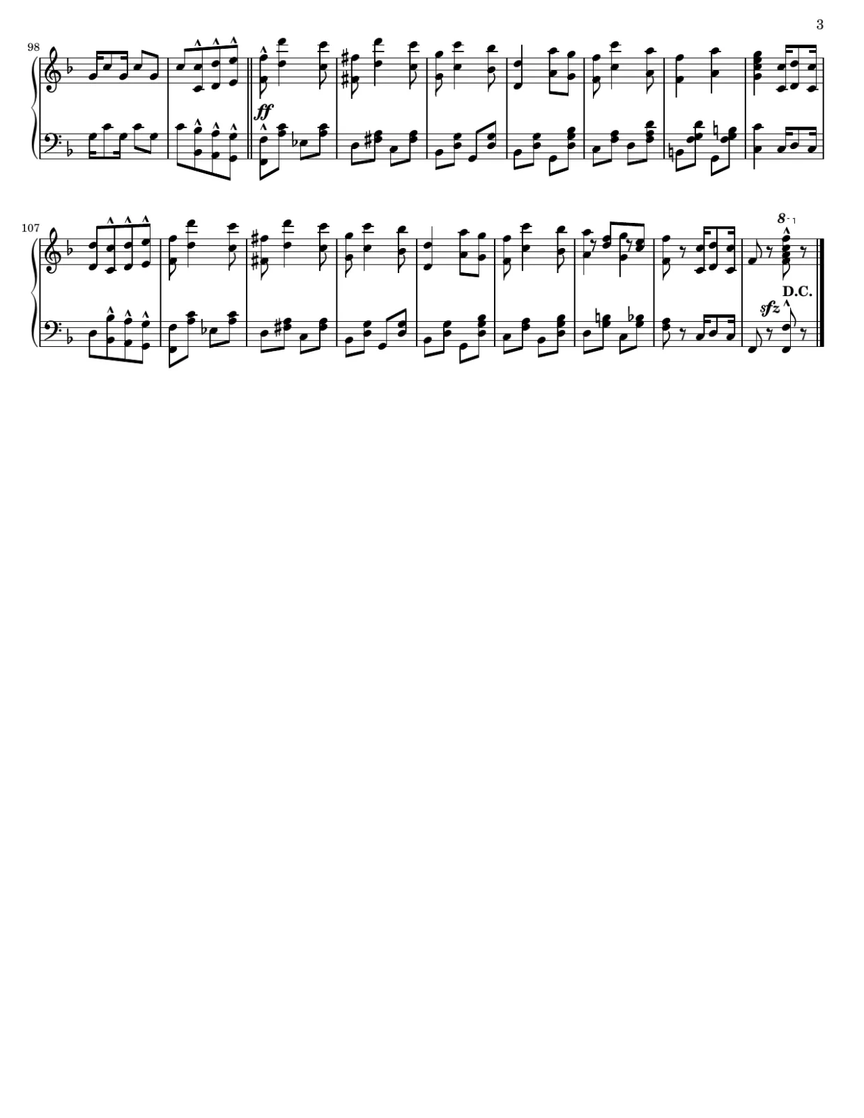 Notenseite 3, Harlem Rag - Fortgeschrittene Version
