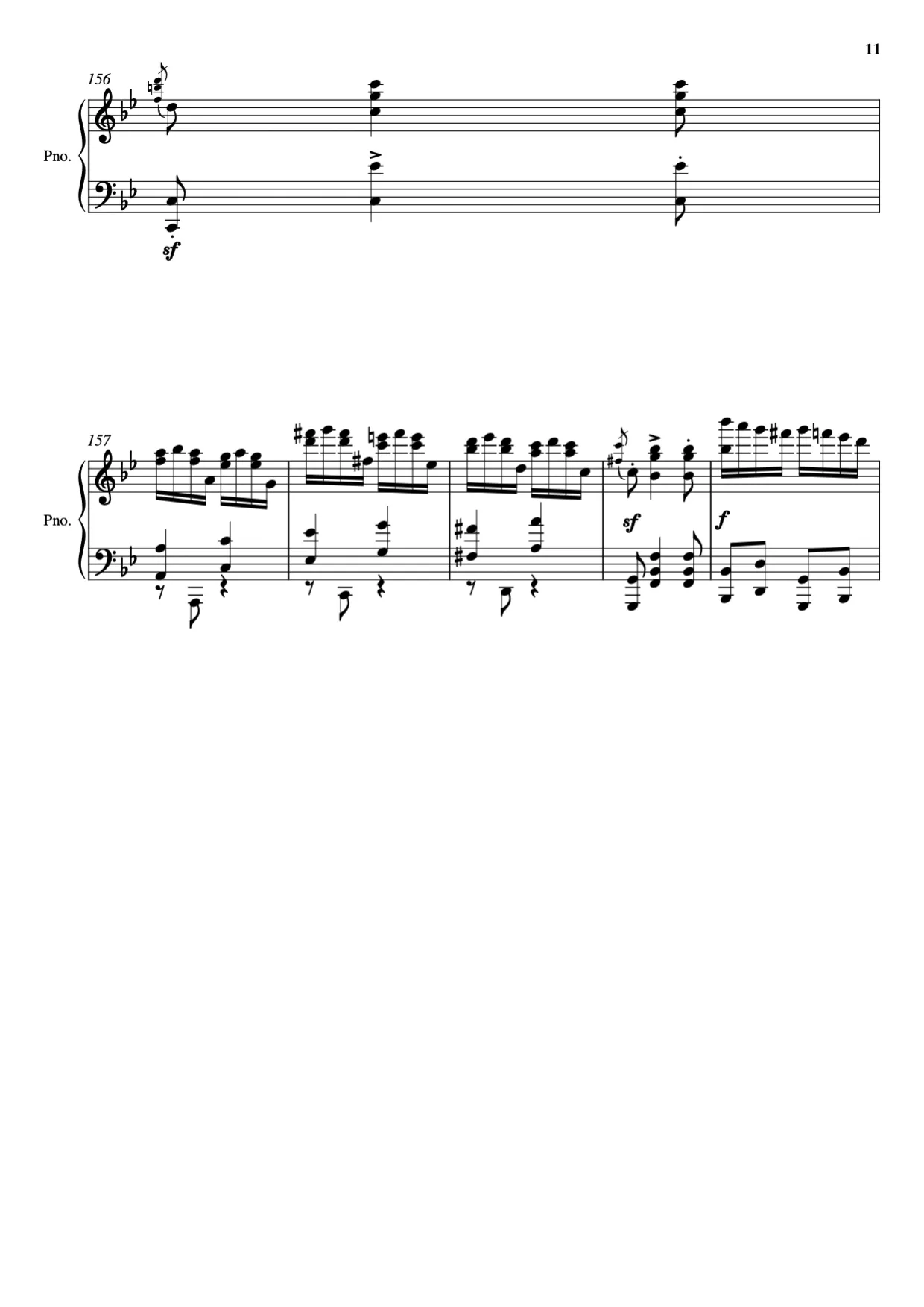 Sheet music page 11 Hungarian Dance No. 5 - Advanced Version