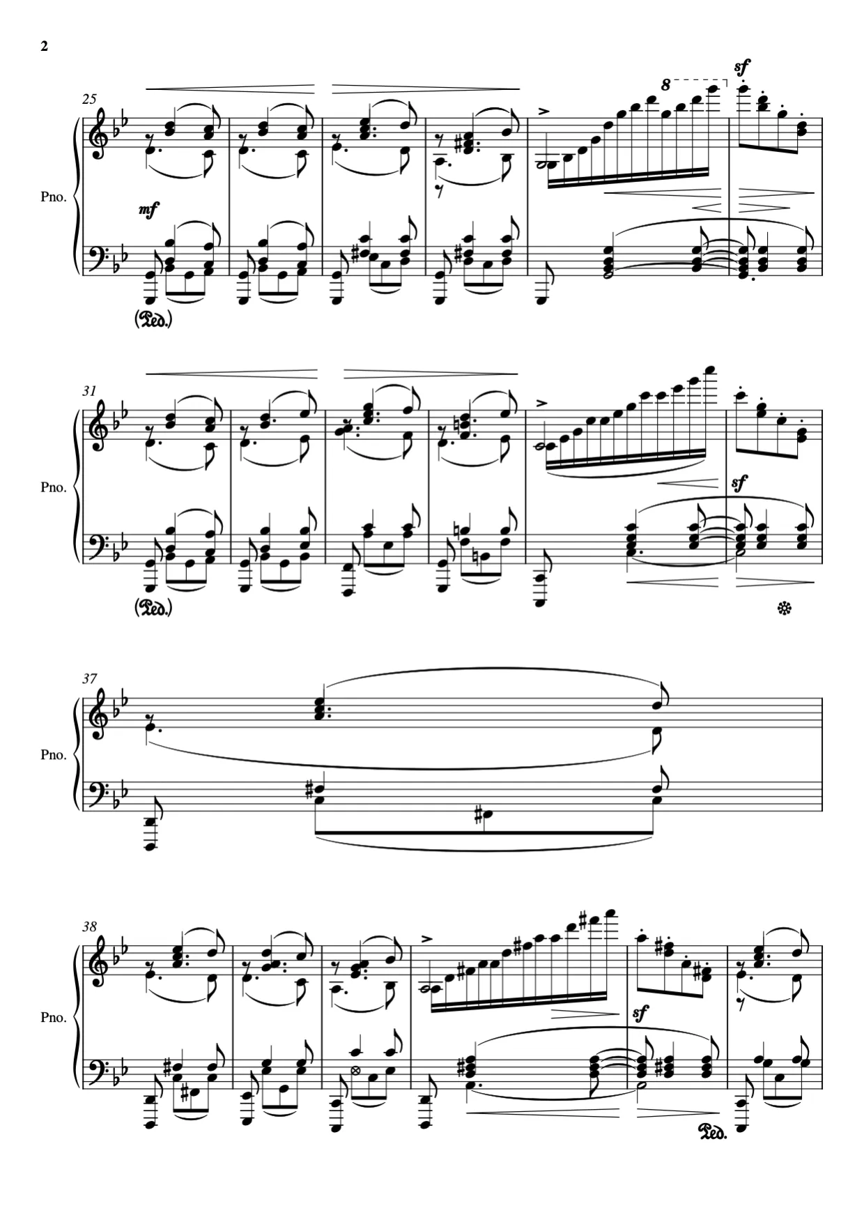Sheet music page 2 Hungarian Dance No. 5 - Advanced Version