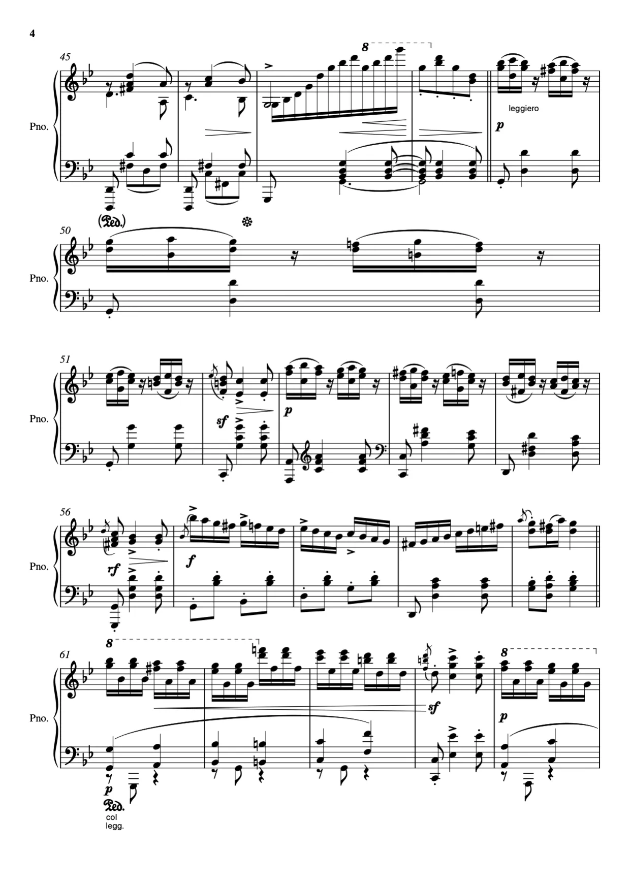 Sheet music page 4 Hungarian Dance No. 5 - Advanced Version