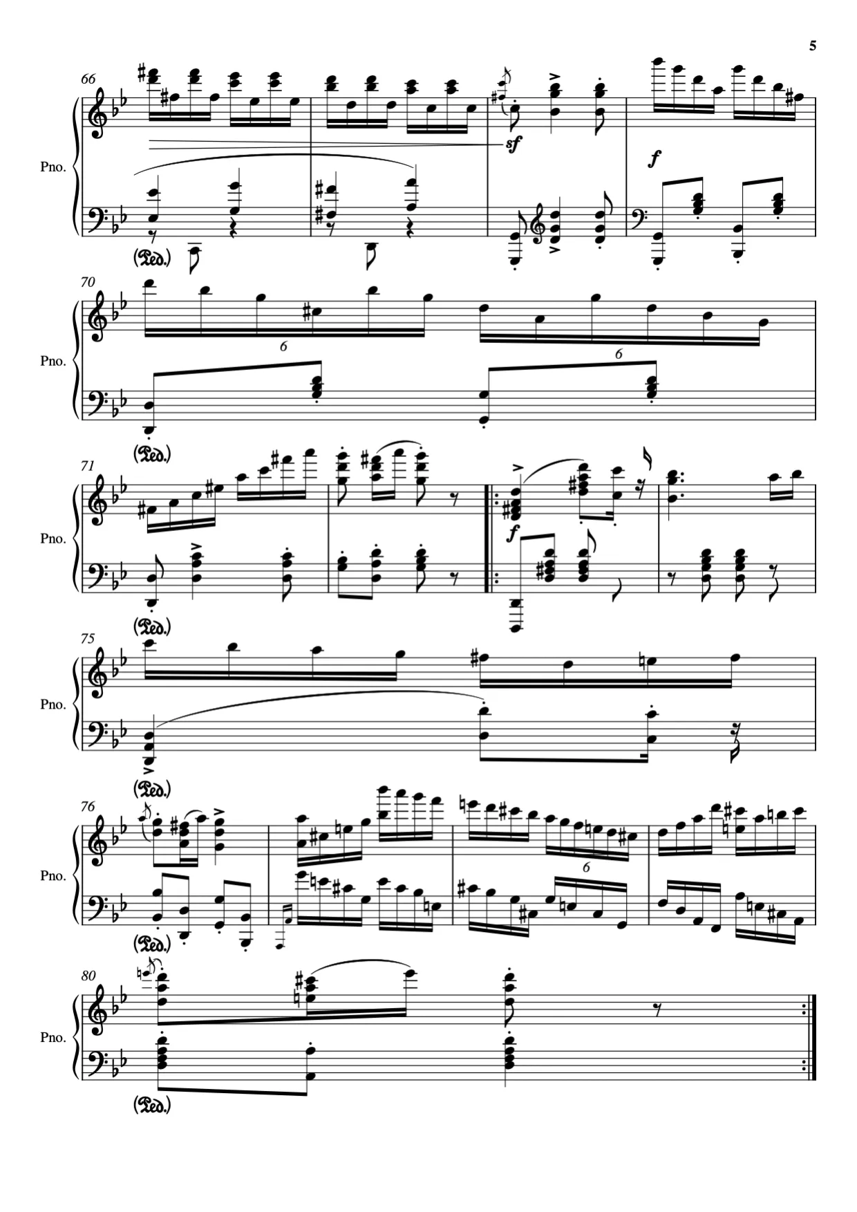 Sheet music page 5 Hungarian Dance No. 5 - Advanced Version