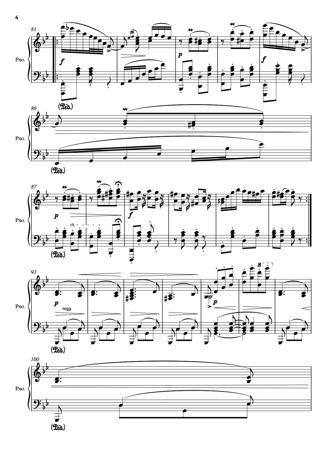 Sheet music page 6 Hungarian Dance No. 5 - Advanced Version