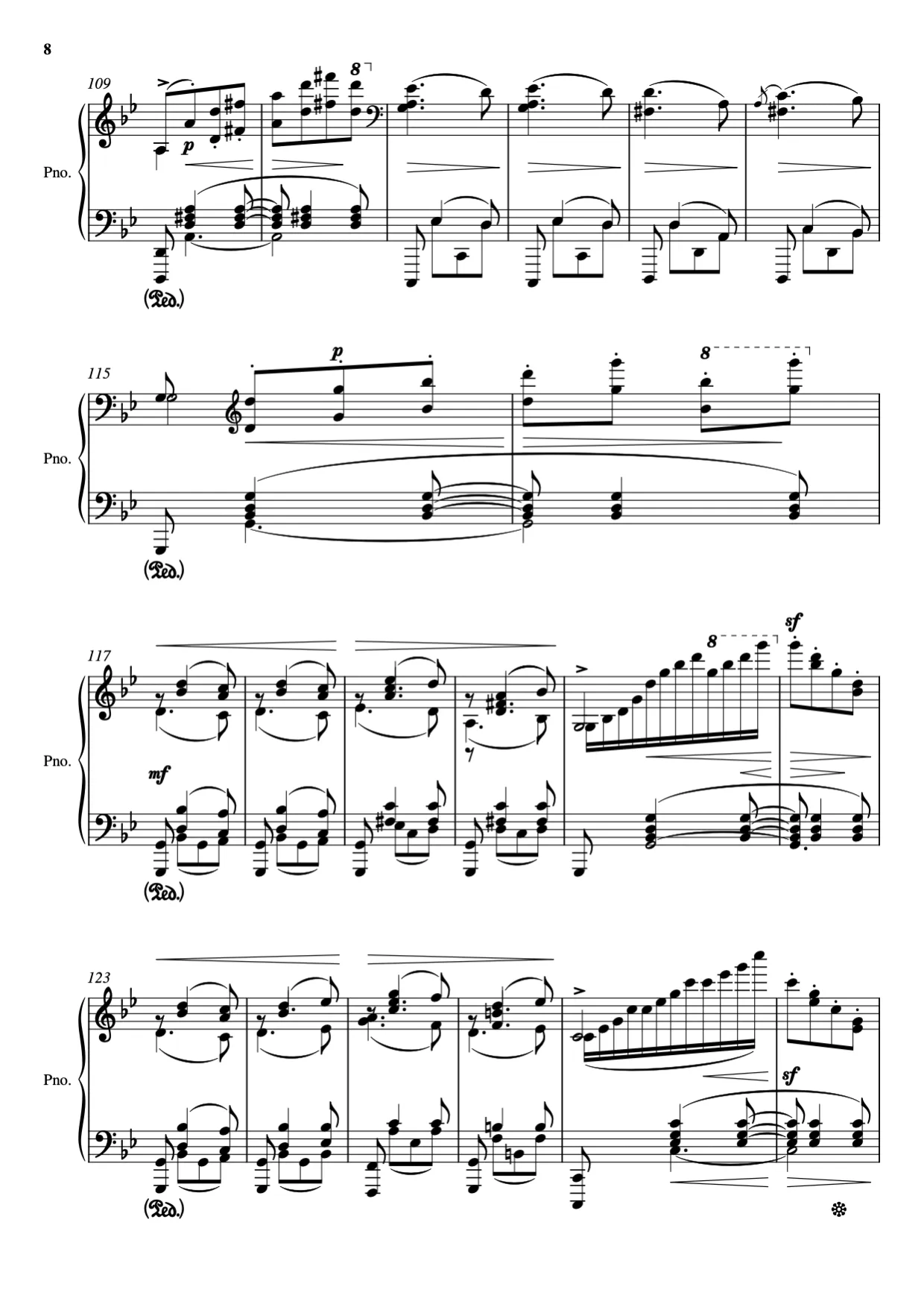 Sheet music page 8 Hungarian Dance No. 5 - Advanced Version