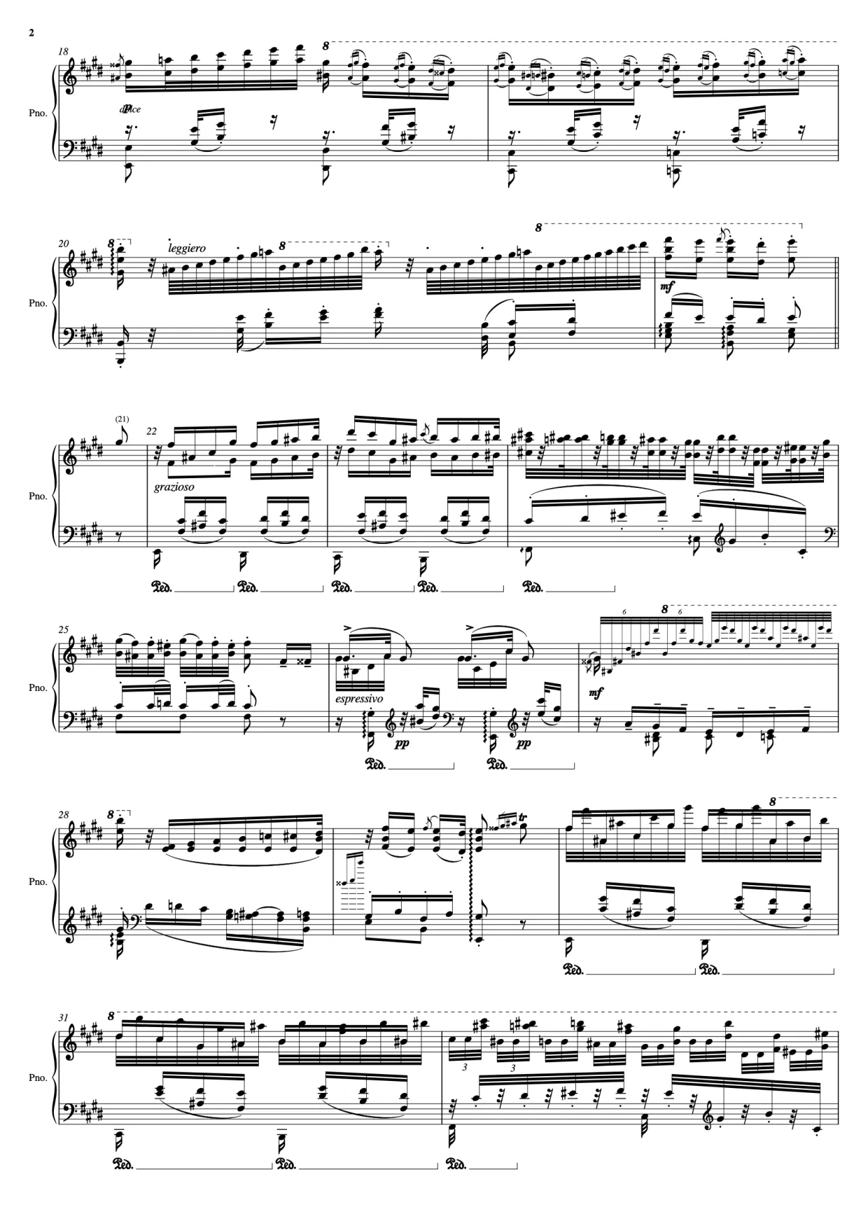 Sheet music page 2 Hungarian Rhapsody No. 2 - Advanced Version