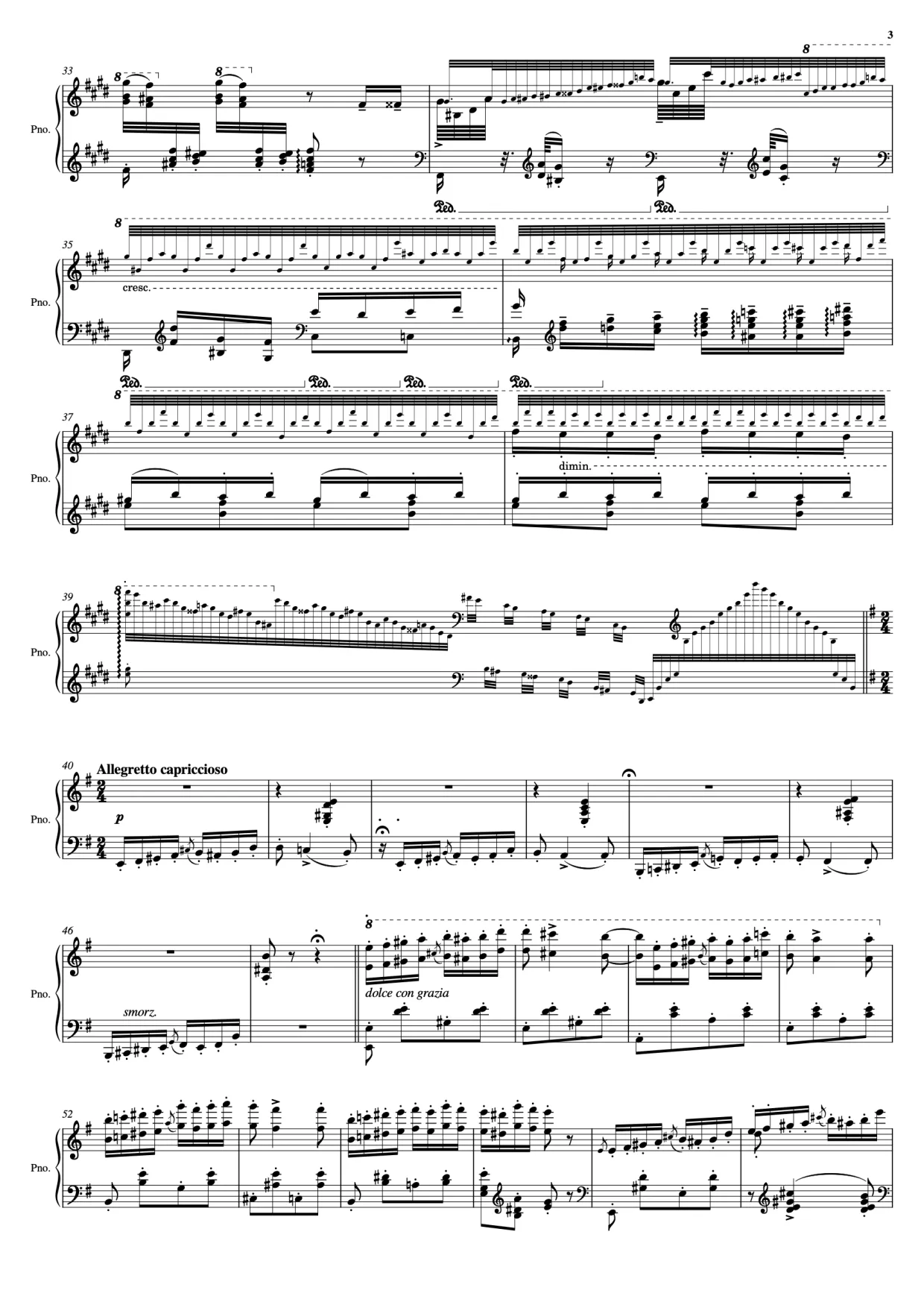 Sheet music page 3 Hungarian Rhapsody No. 2 - Advanced Version